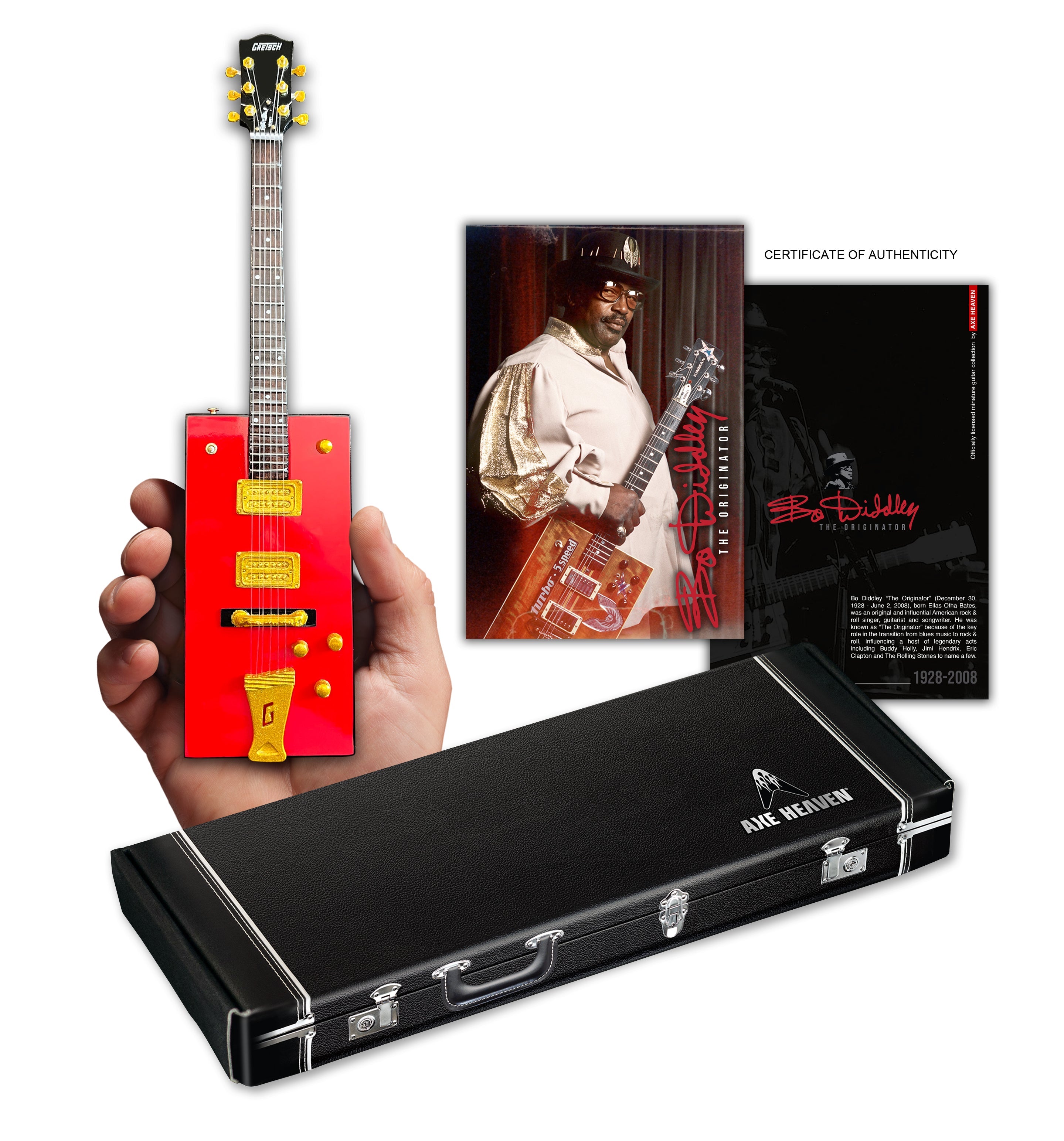 BO DIDDLEY SIGNATURE FIREBIRD RED GRETSCH G6138 BOX MINI GUITAR MODEL