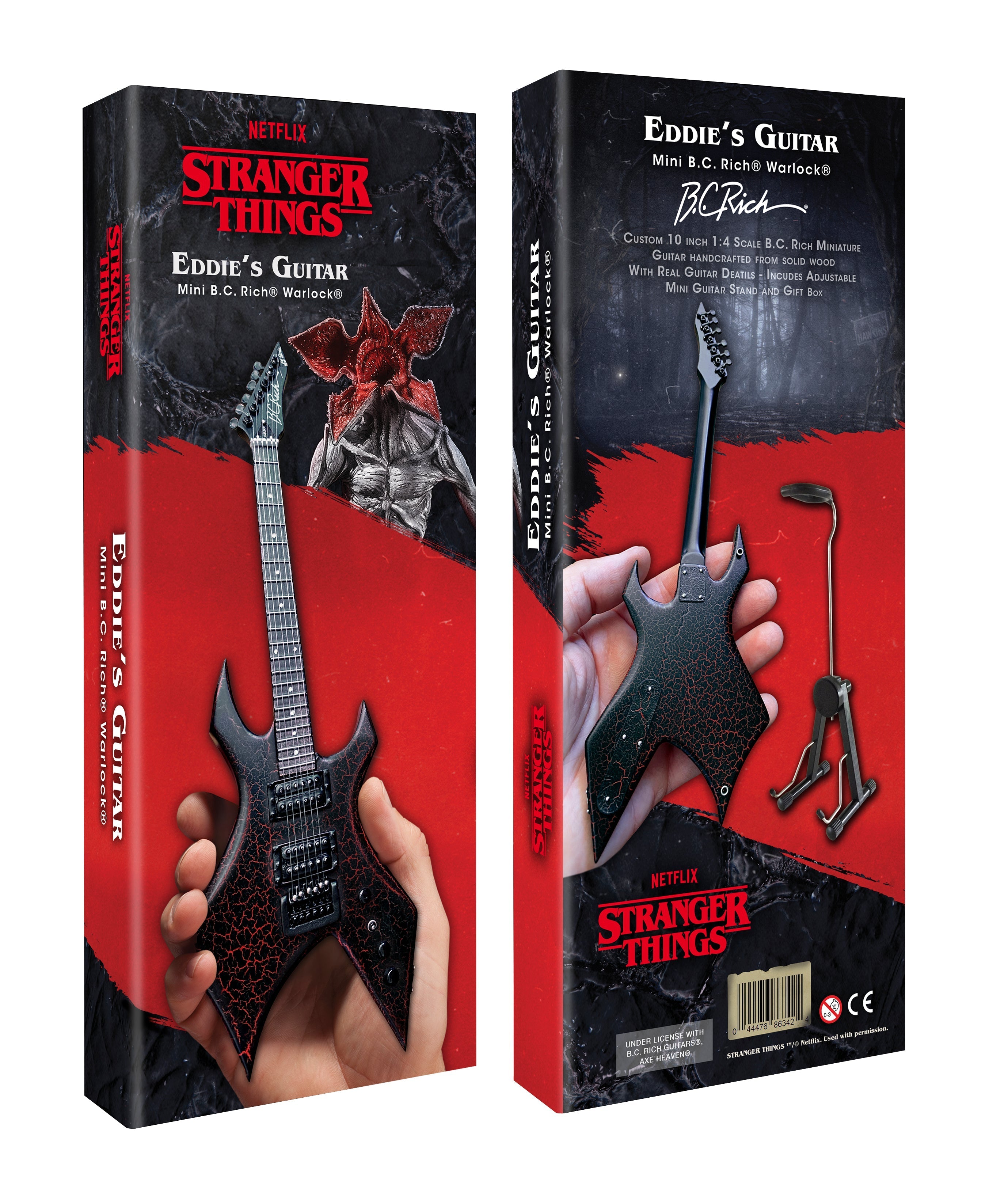 OFFICIAL STRANGER THINGS® EDDIE'S GUITAR B.C. RICH® NJ WARLOCK® MINI GUITAR MODEL