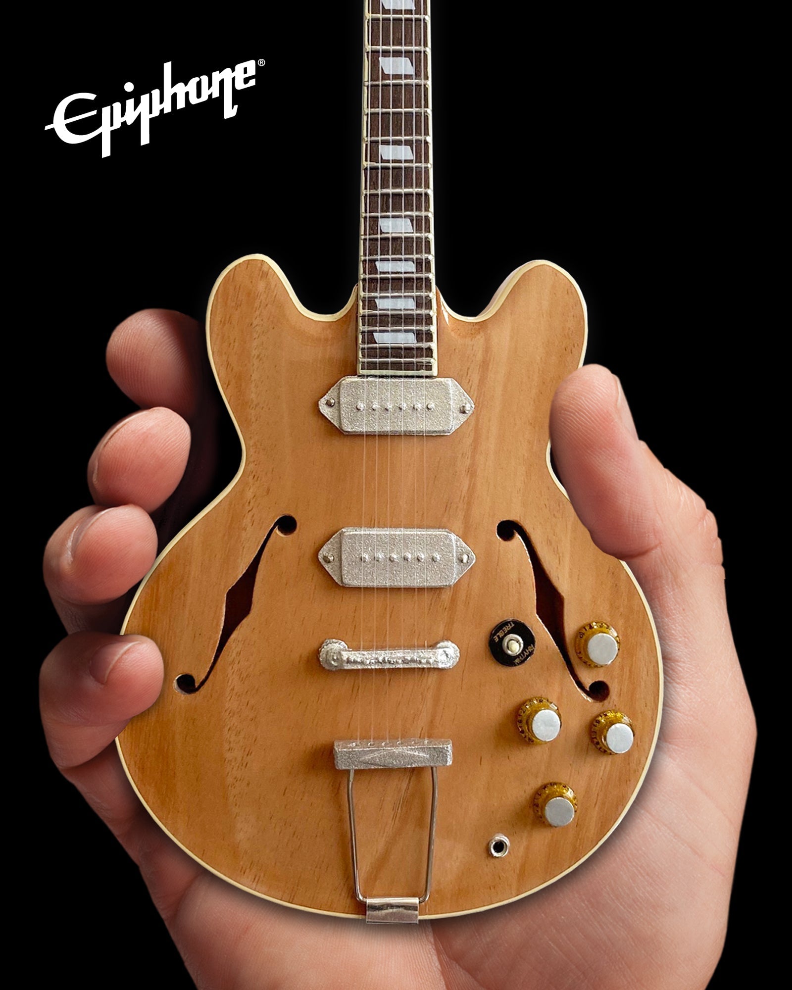 EPIPHONE 1965 REVOLUTION NATURAL CASINO 1:4 SCALE MINIATURE GUITAR MODEL