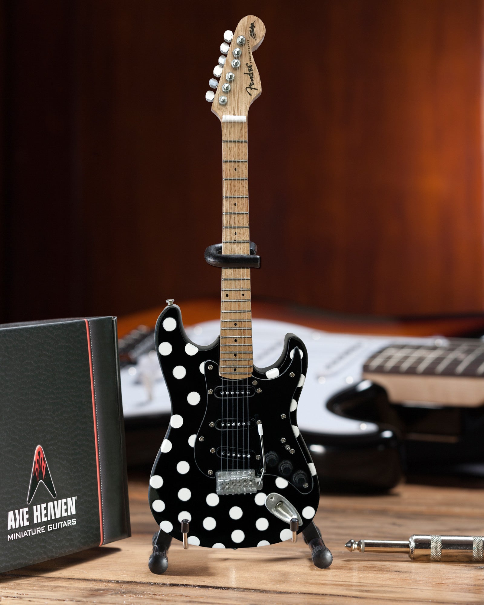 OFFICIALLY LICENSED BUDDY GUY MINIATURE FENDER™ STRAT™ WITH POLKA-DOT FINISH GUITAR REPLICA