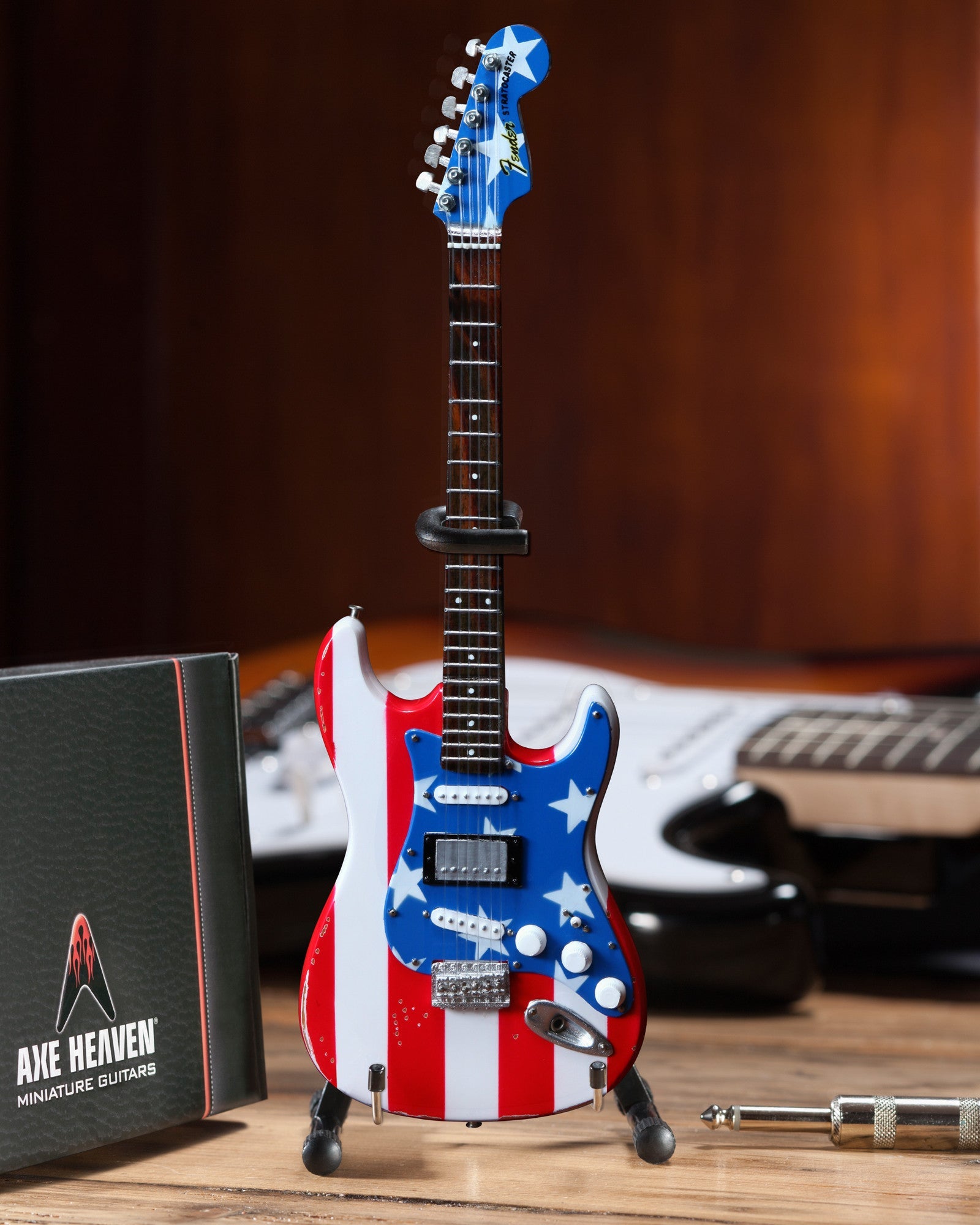 WAYNE KRAMER MINI STARS N' STRIPES USA FLAG FENDER™ STRAT™ GUITAR REPLICA - OFFICIALLY LICENSED