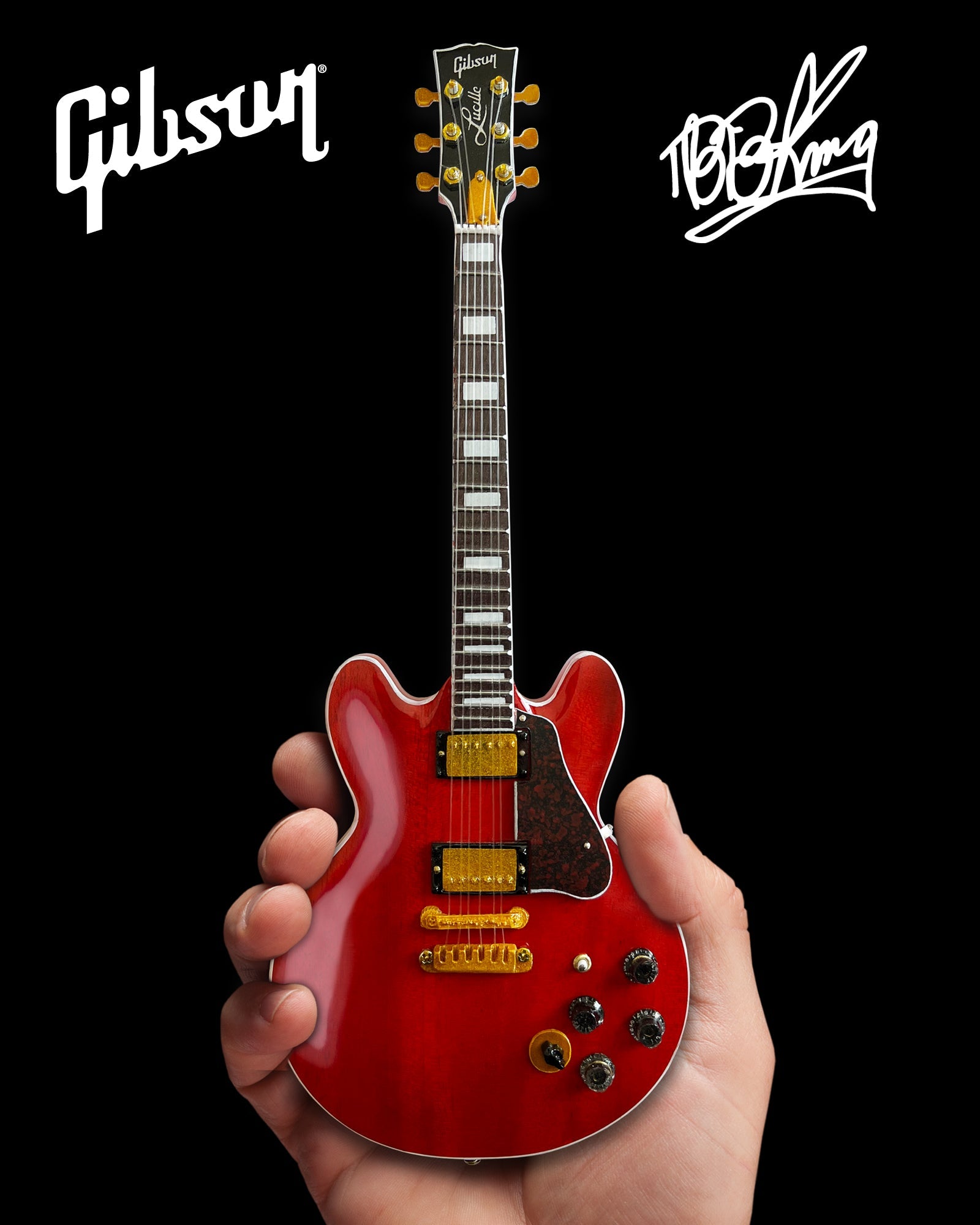 BB KING GIBSON ES-355 LUCILLE CHERRY MINIATURE GUITAR MODEL