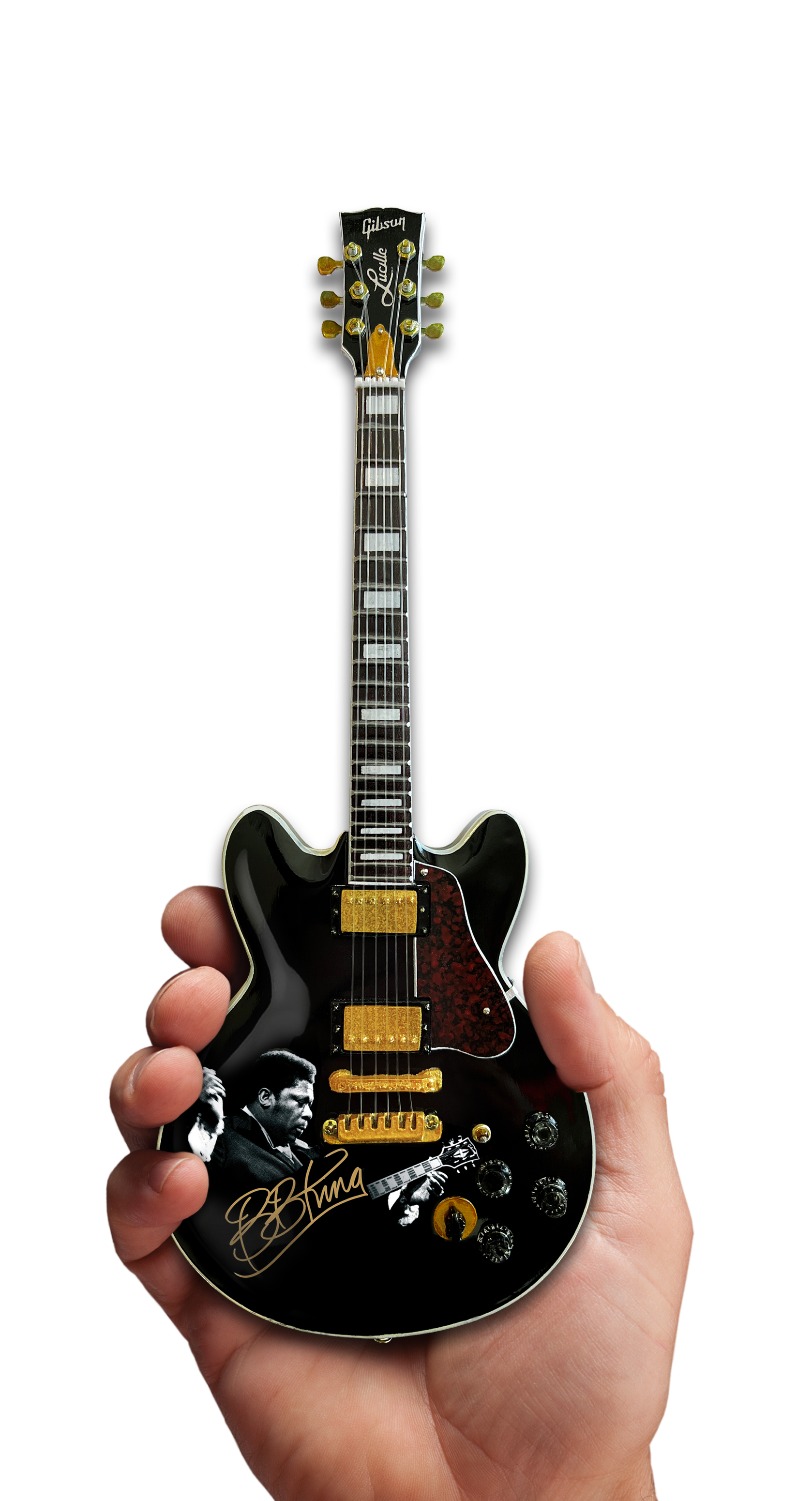 BB KING TRIBUTE GIBSON ES-355 LUCILLE EBONY MINIATURE GUITAR MODEL