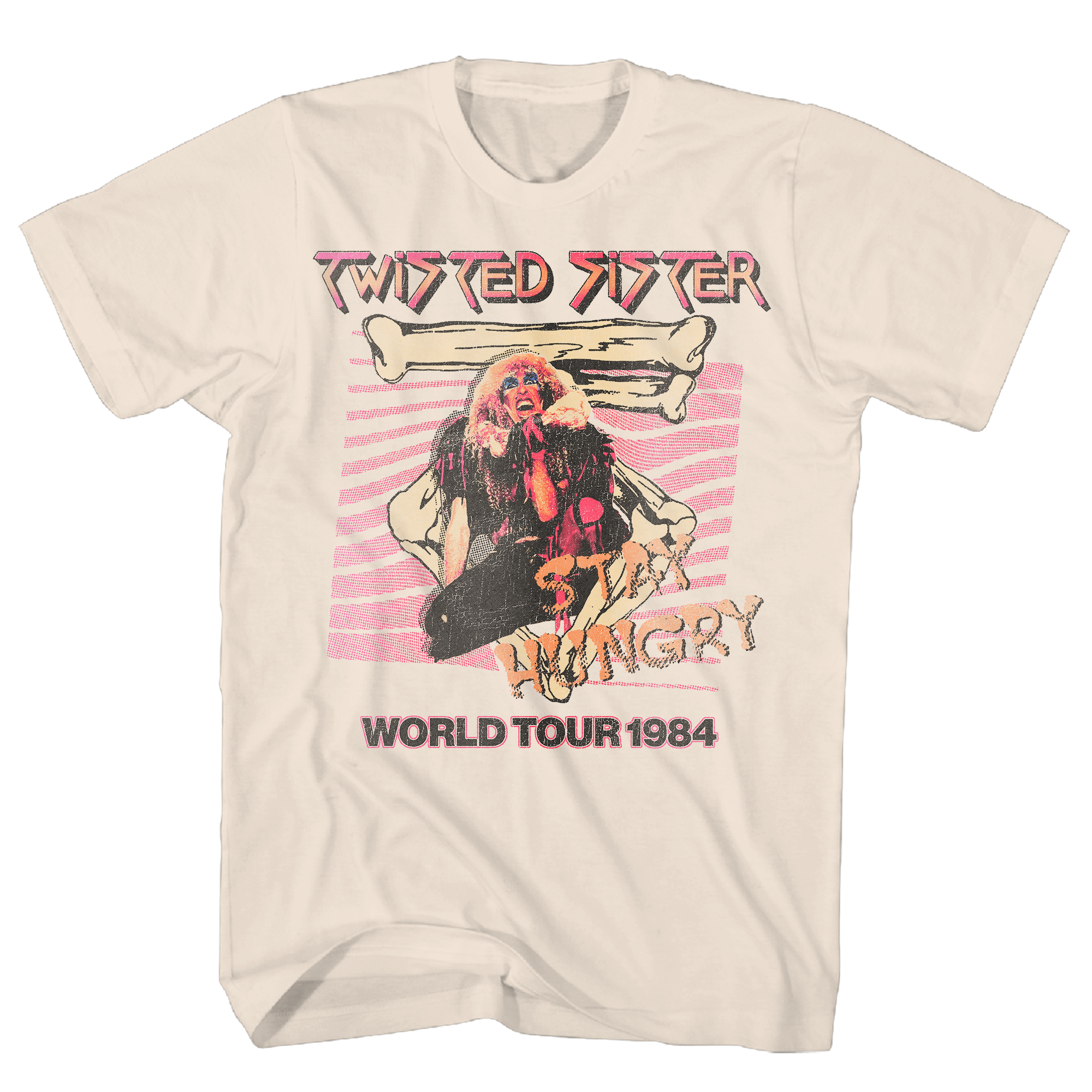 TWISTED SISTER STAY HUNGRY 1984 TOUR NATURAL T-SHIRT