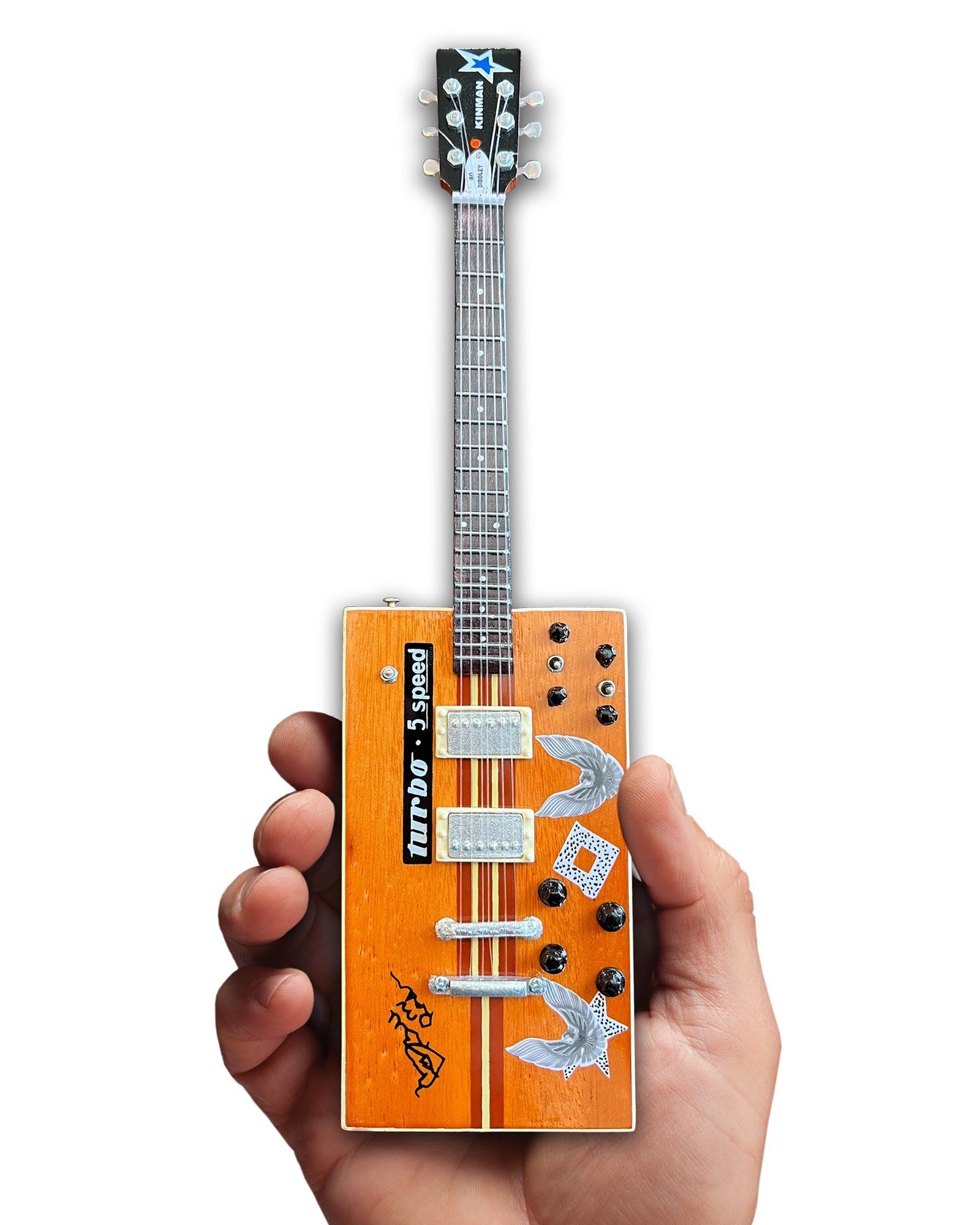 BO DIDDLEY SIGNATURE “TWANG MACHINE” TURBO 5-SPEED KINMAN CUSTOM MINI GUITAR MODEL