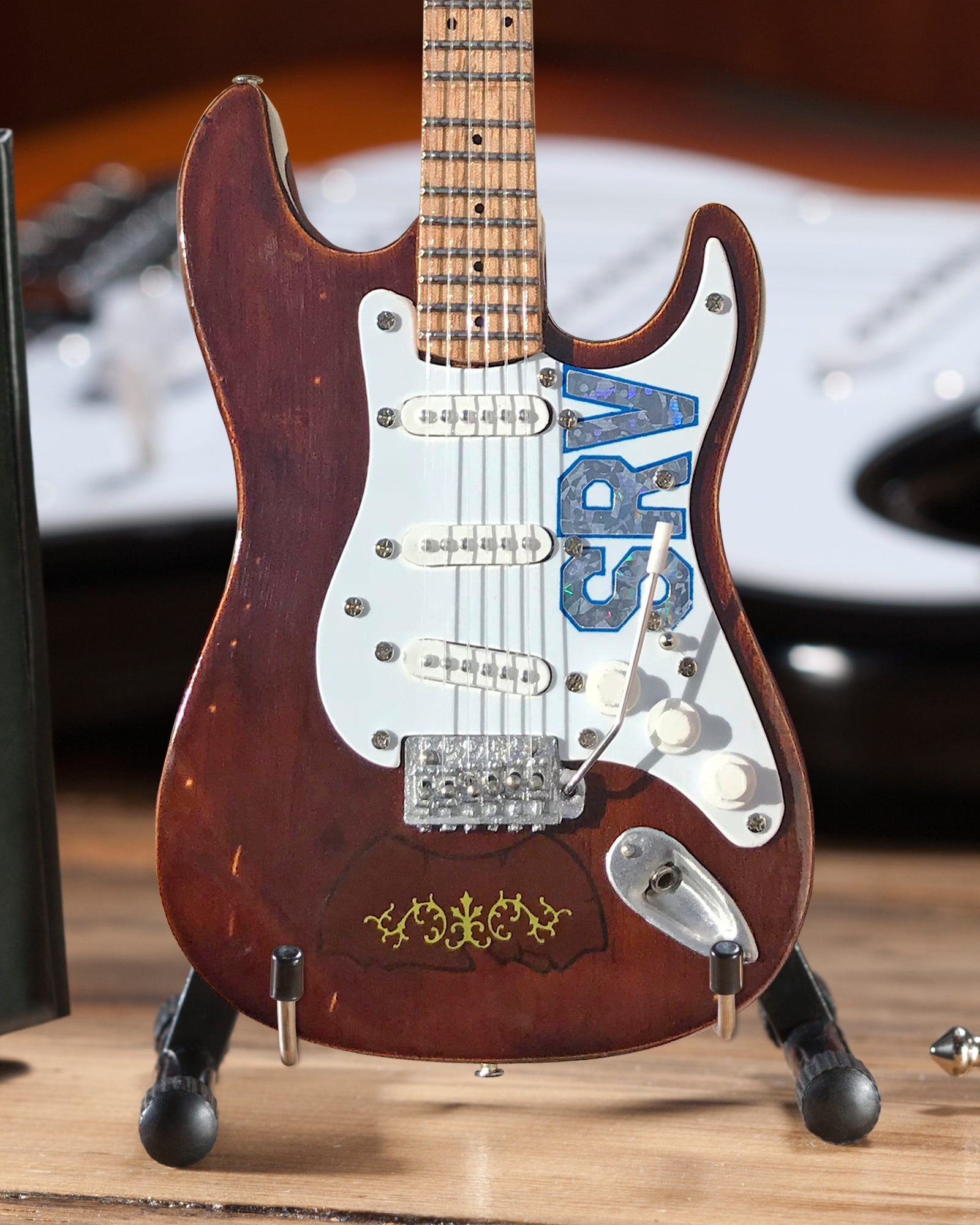 OFFICIALLY LICENSED STEVIE RAY VAUGHAN MINI FENDER™ STRAT™ - SIGNATURE SRV LENNY MINI GUITAR