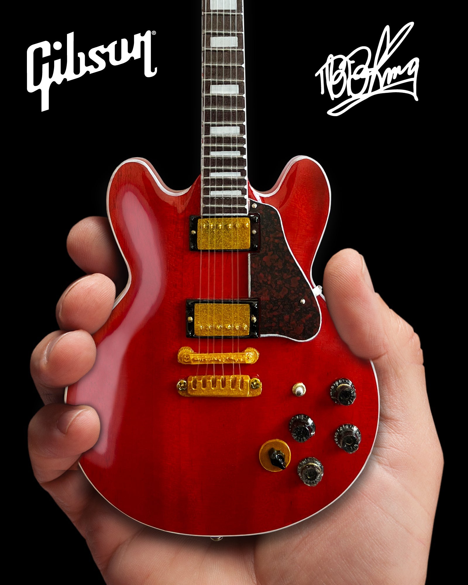 BB KING GIBSON ES-355 LUCILLE CHERRY MINIATURE GUITAR MODEL