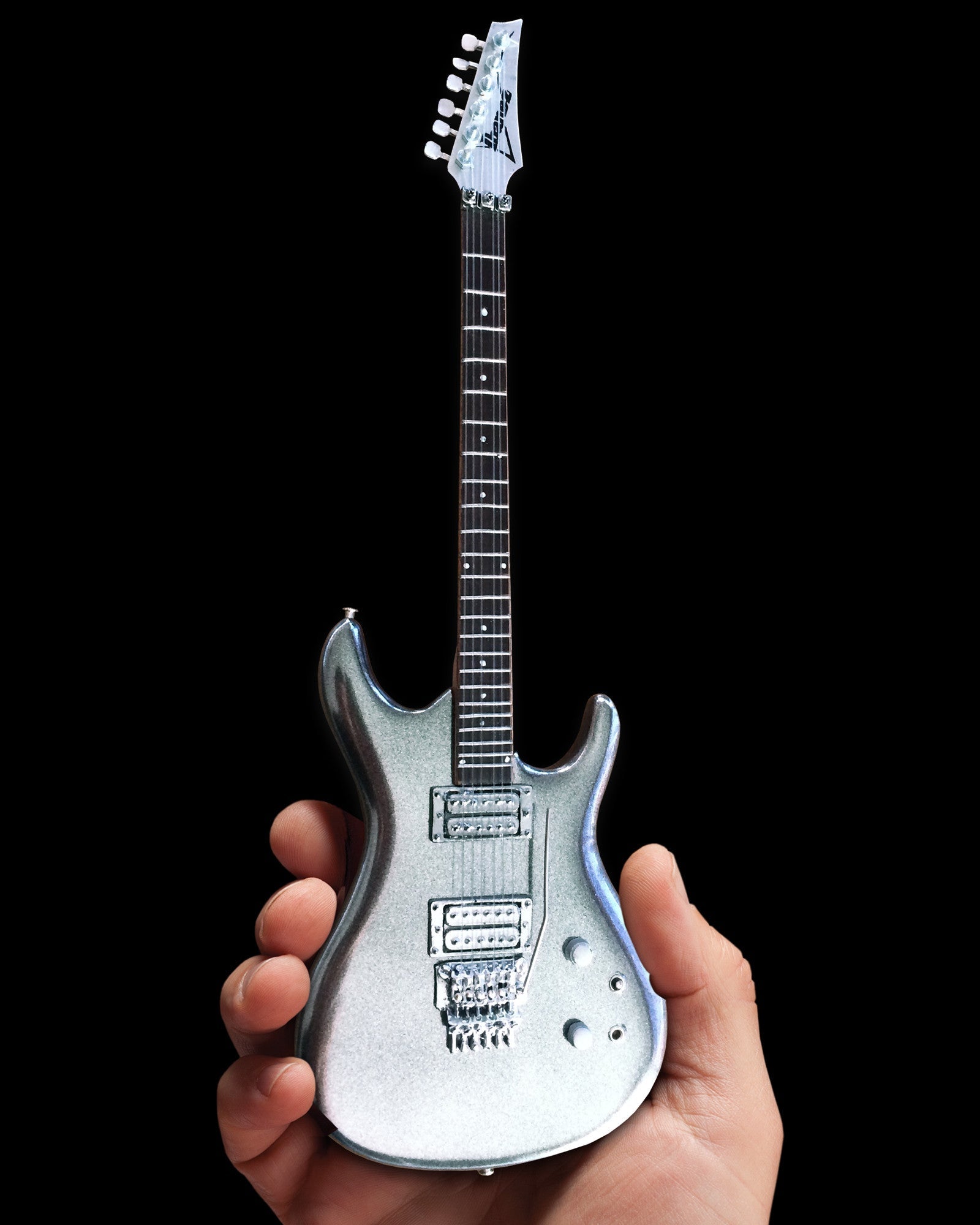 JOE SATRIANI SIGNATURE CHROME BOY MINIATURE GUITAR REPLICA COLLECTIBLE