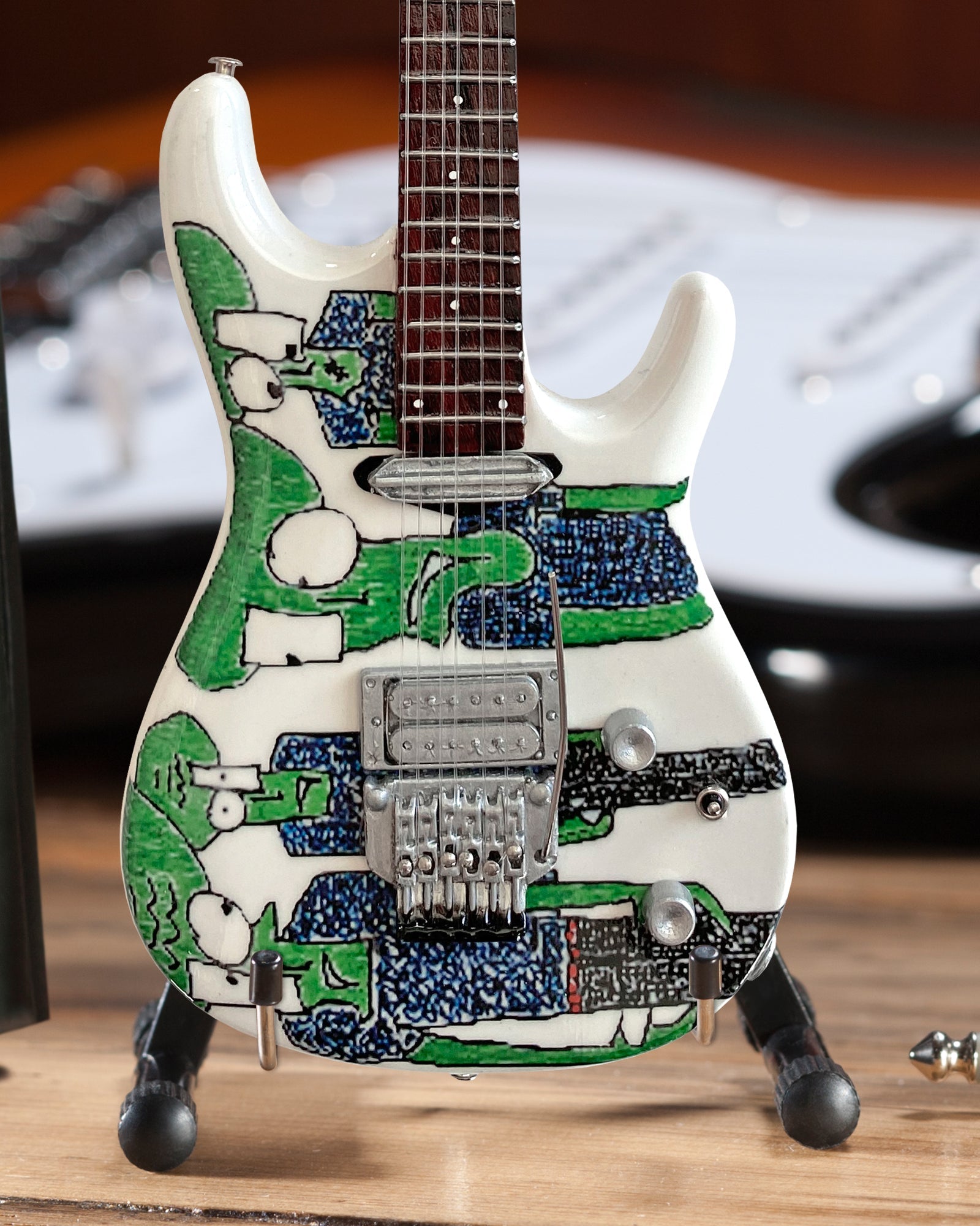 JOE SATRIANI ORIGINAL ALIEN ART MINIATURE GUITAR REPLICA COLLECTIBLE