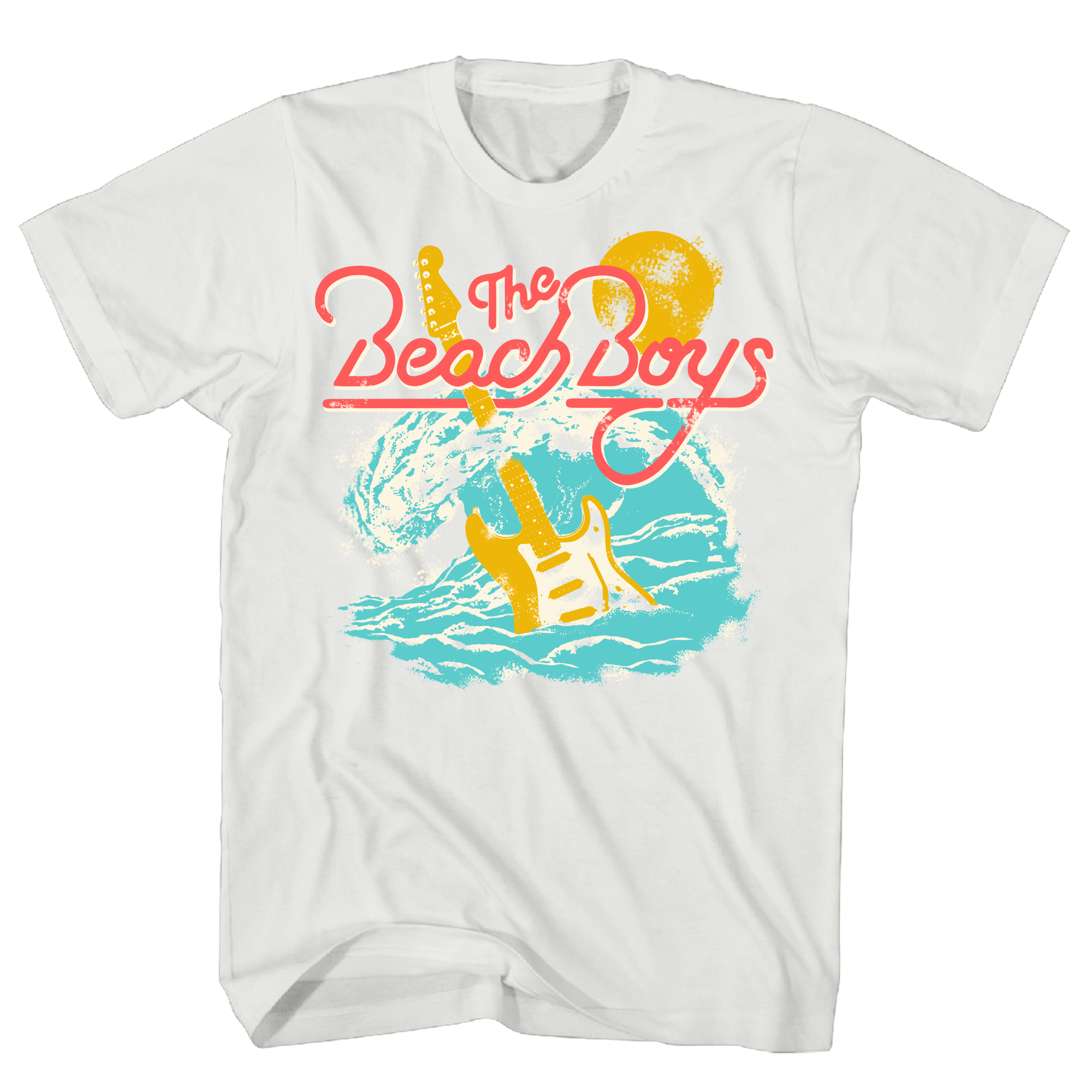 BEACH BOYS SURFING GUITAR WHITE T-SHIRT