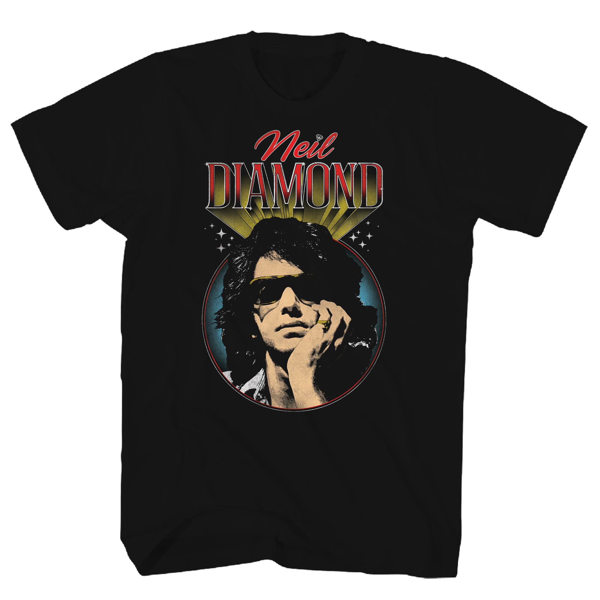 NEIL DIAMOND VINTAGE PHOTO BLACK T-SHIRT