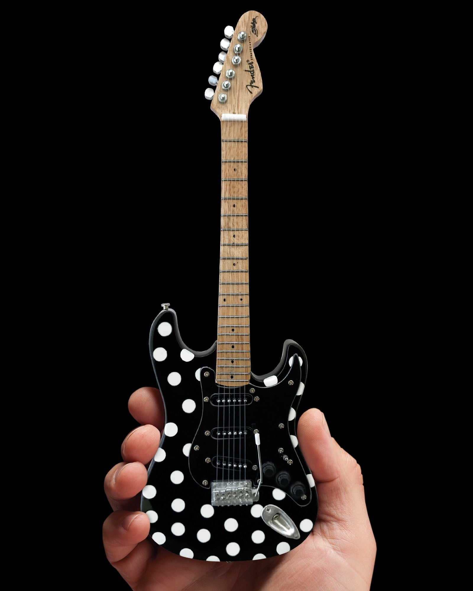 OFFICIALLY LICENSED BUDDY GUY MINIATURE FENDER™ STRAT™ WITH POLKA-DOT FINISH GUITAR REPLICA