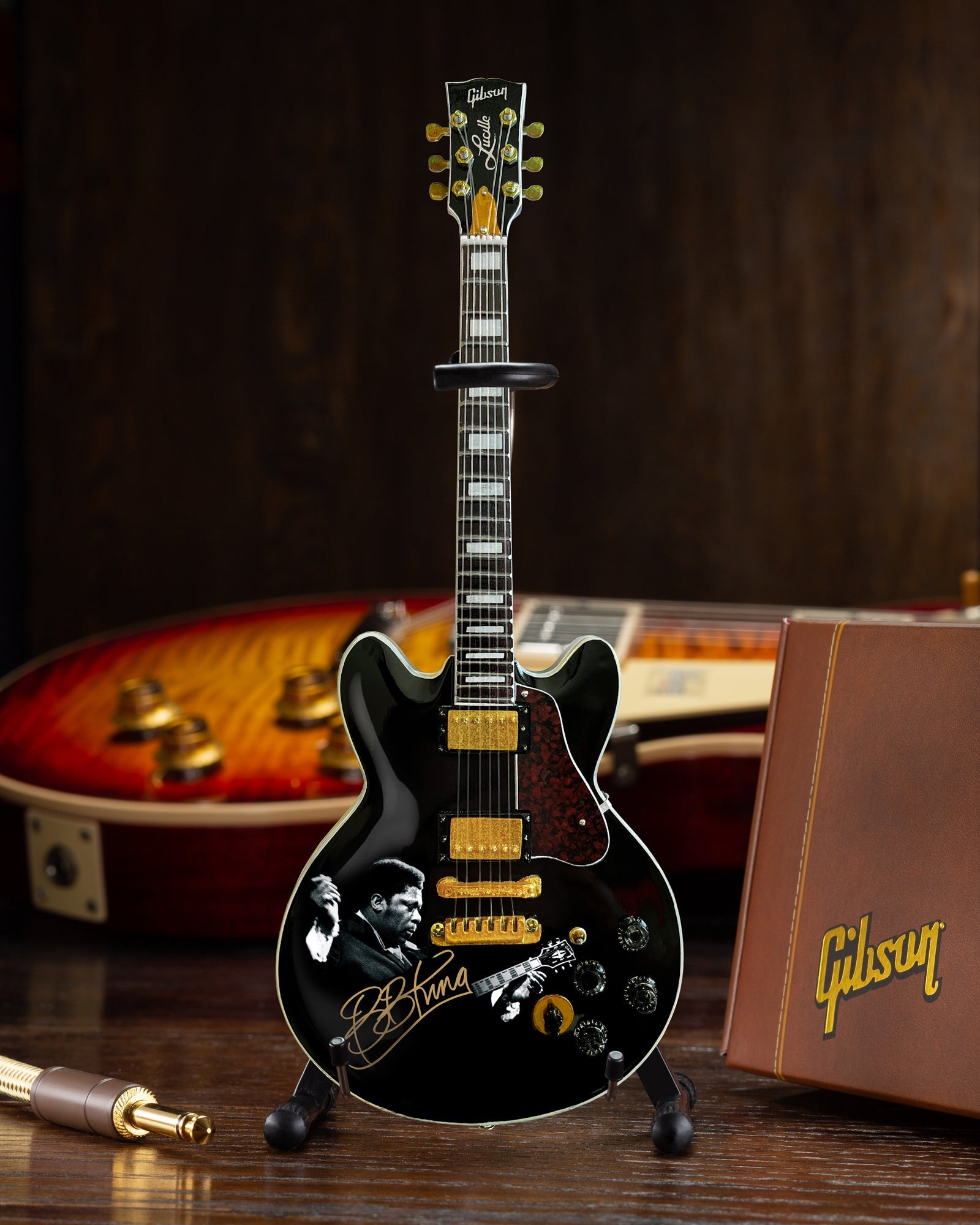 BB KING TRIBUTE GIBSON ES-355 LUCILLE EBONY MINIATURE GUITAR MODEL