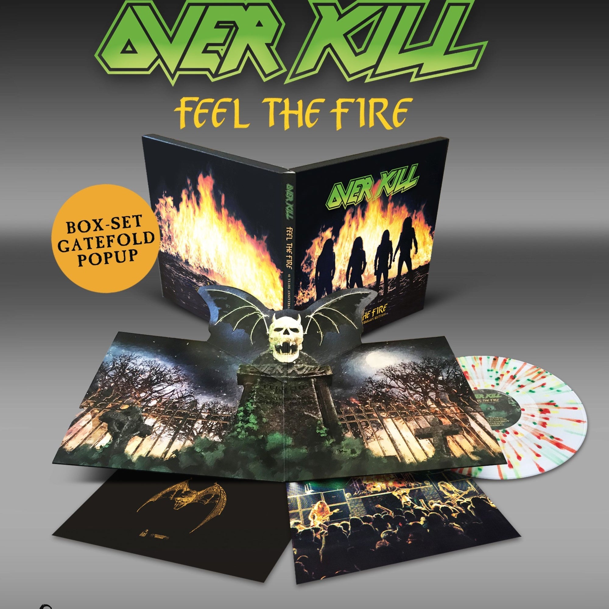 OVERKILL 'FEEL THE FIRE' LP (Gatefold, Pop-Up, Splatter Vinyl)