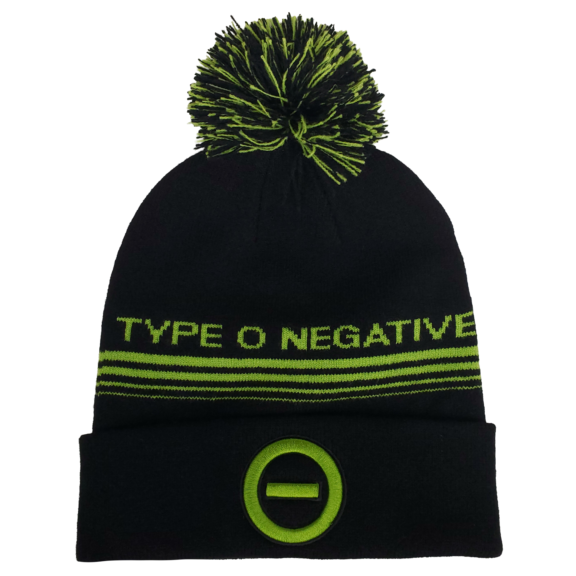 TYPE O NEGATIVE JACQUARD 1X1 RIBBED POM KNIT HAT
