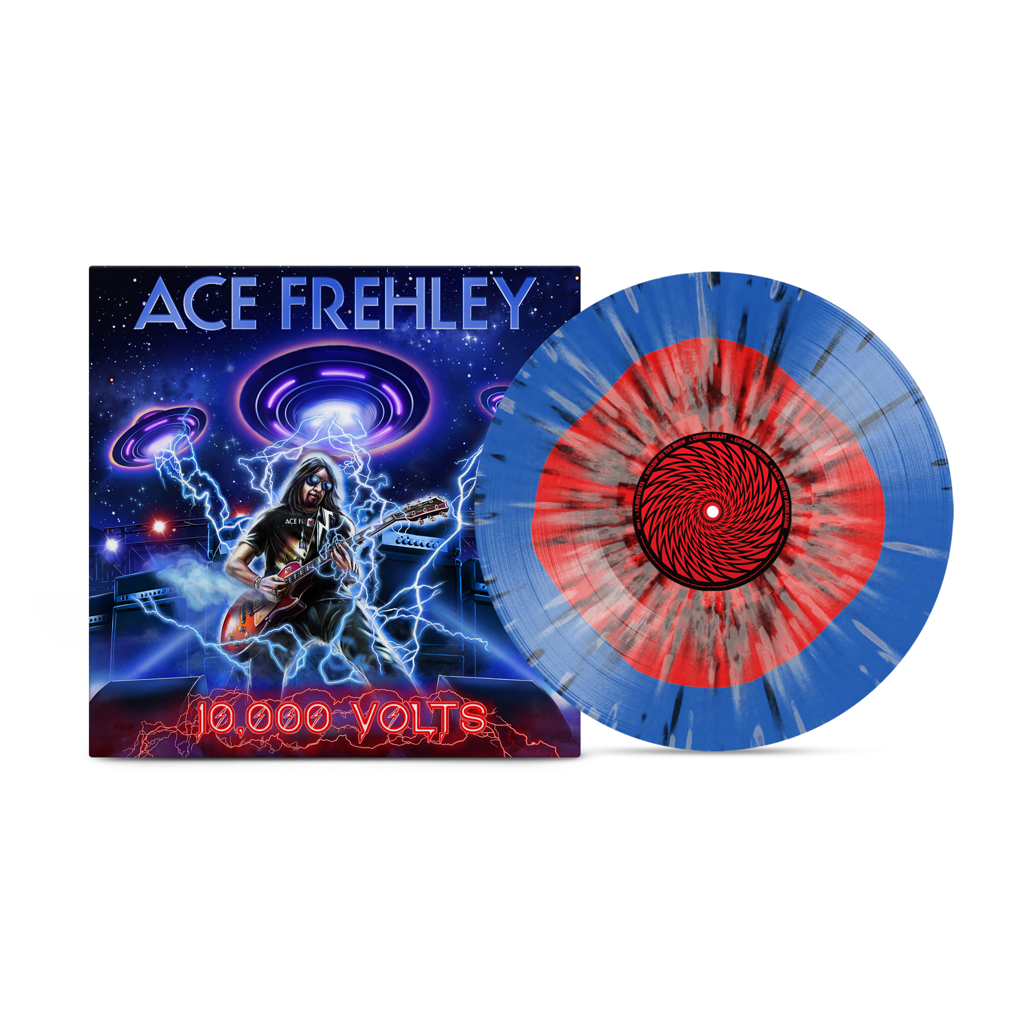 ACE FREHLEY '10,000 VOLTS' LP (COLOR IN COLOR SPLATTER VINYL) + FREE PIN
