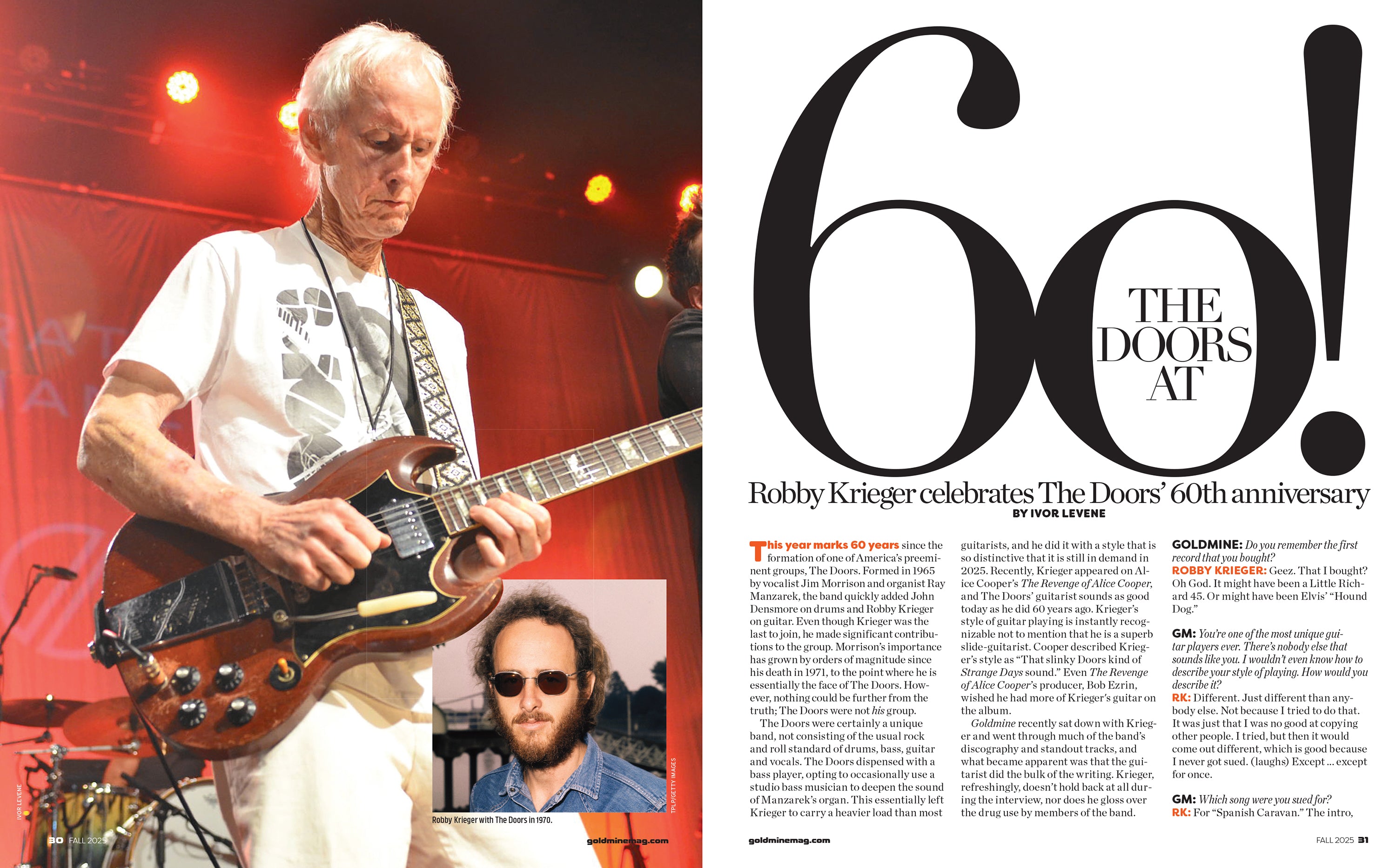 THE DOORS X GOLDMINE BUNDLE - GOLDMINE FALL 2025 ISSUE W/ LIMITED HAND-SIGNED 8”X10” ROBBY KRIEGER PHOTO PRINT