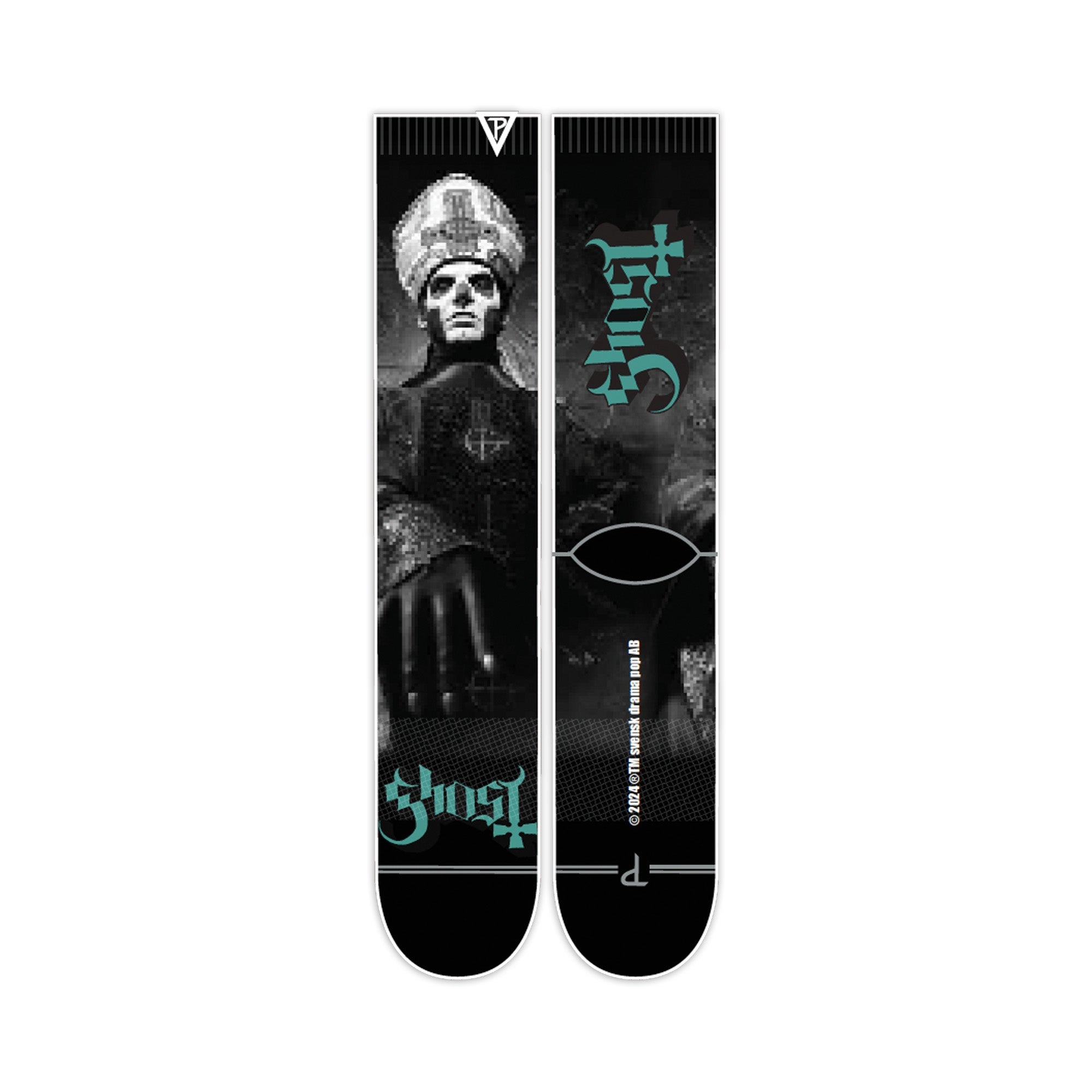 GHOST 'PAPA EMERITUS' TEAL LOGO DYE SUB SOCKS