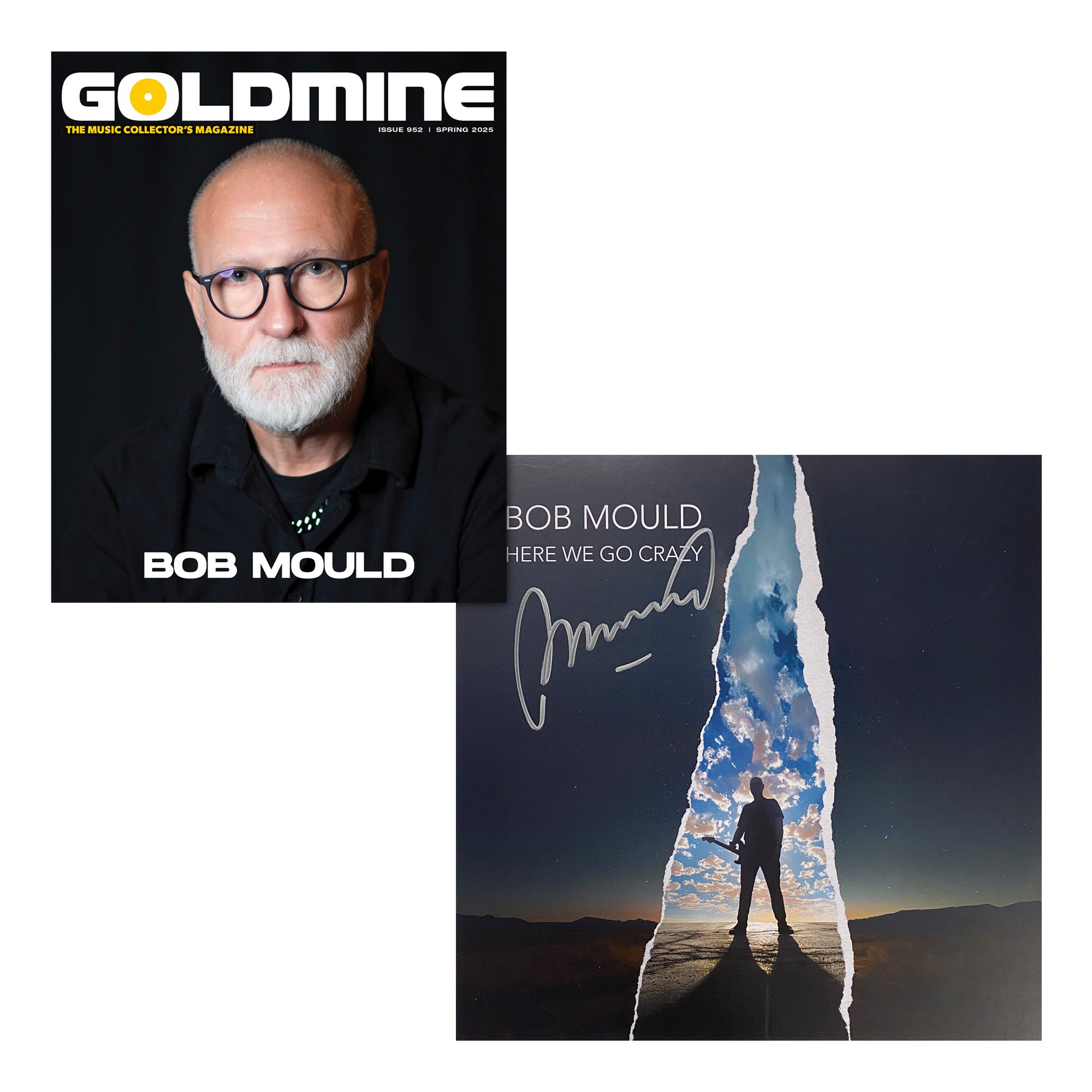 BOB MOULD X GOLDMINE BUNDLE - GOLDMINE SPRING 2025 ISSUE W/ HAND-SIGNED 12"X12"