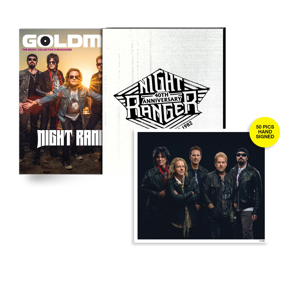 GOLDMINE MAGAZINE: WINTER 2023 ISSUE ALT COVER FEATURING NIGHT RANGER - HAND-NUMBERED SLIPCASE + 8"x10" PHOTO PRINT