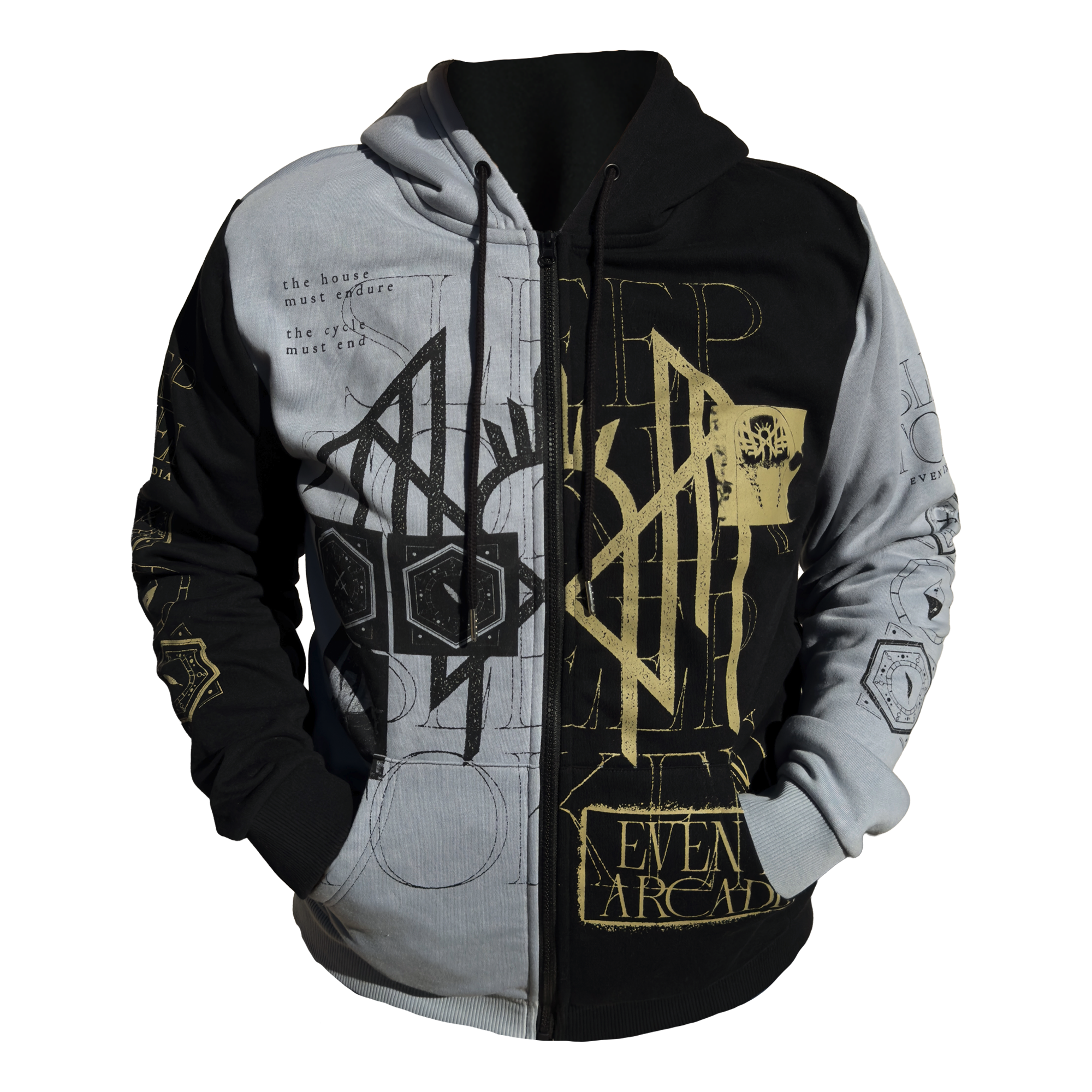 SLEEP TOKEN "ARCADIA BLACK & GOLD" LIMITED EDITION EXCLUSIVE CUT & SEW HOODIE