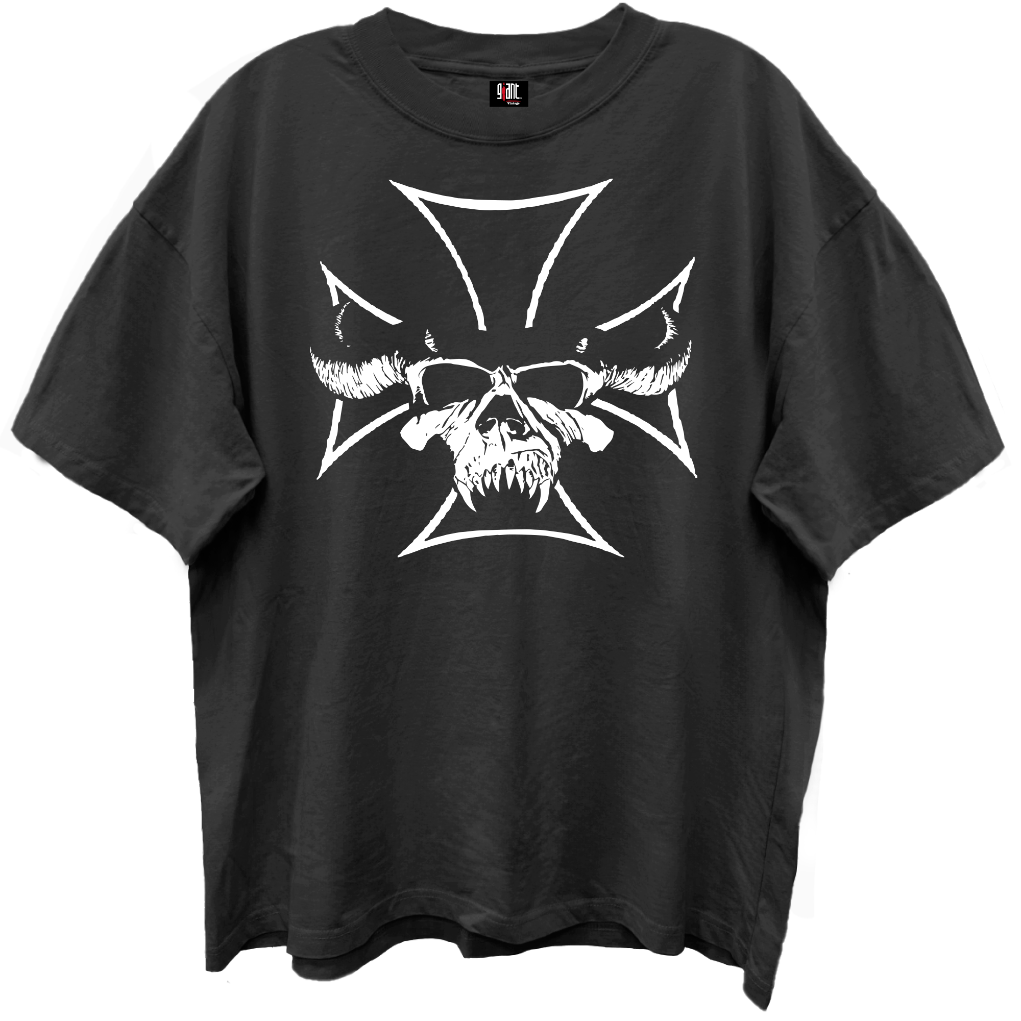 DANZIG IRON CROSS LIMO BLACK ENZYME WASH GIANT VINTAGE T-SHIRT