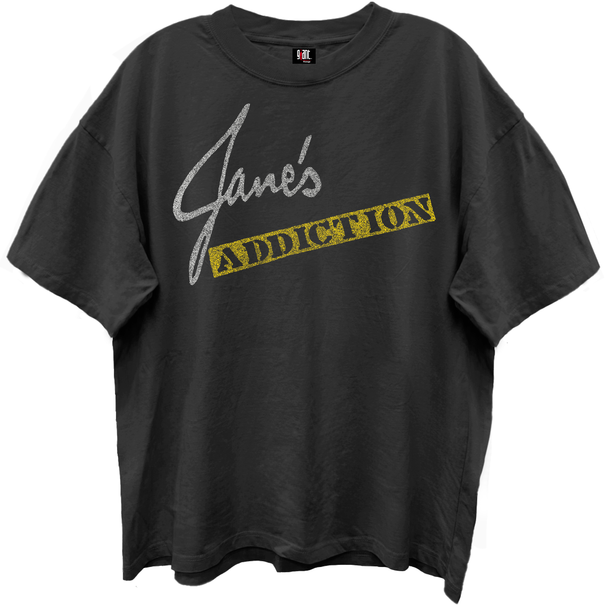 JANES ADDICTION LOGO COLLAGE FRT/BK VINTAGE BLACK ENZYME WASH GIANT VINTAGE T-SHIRT