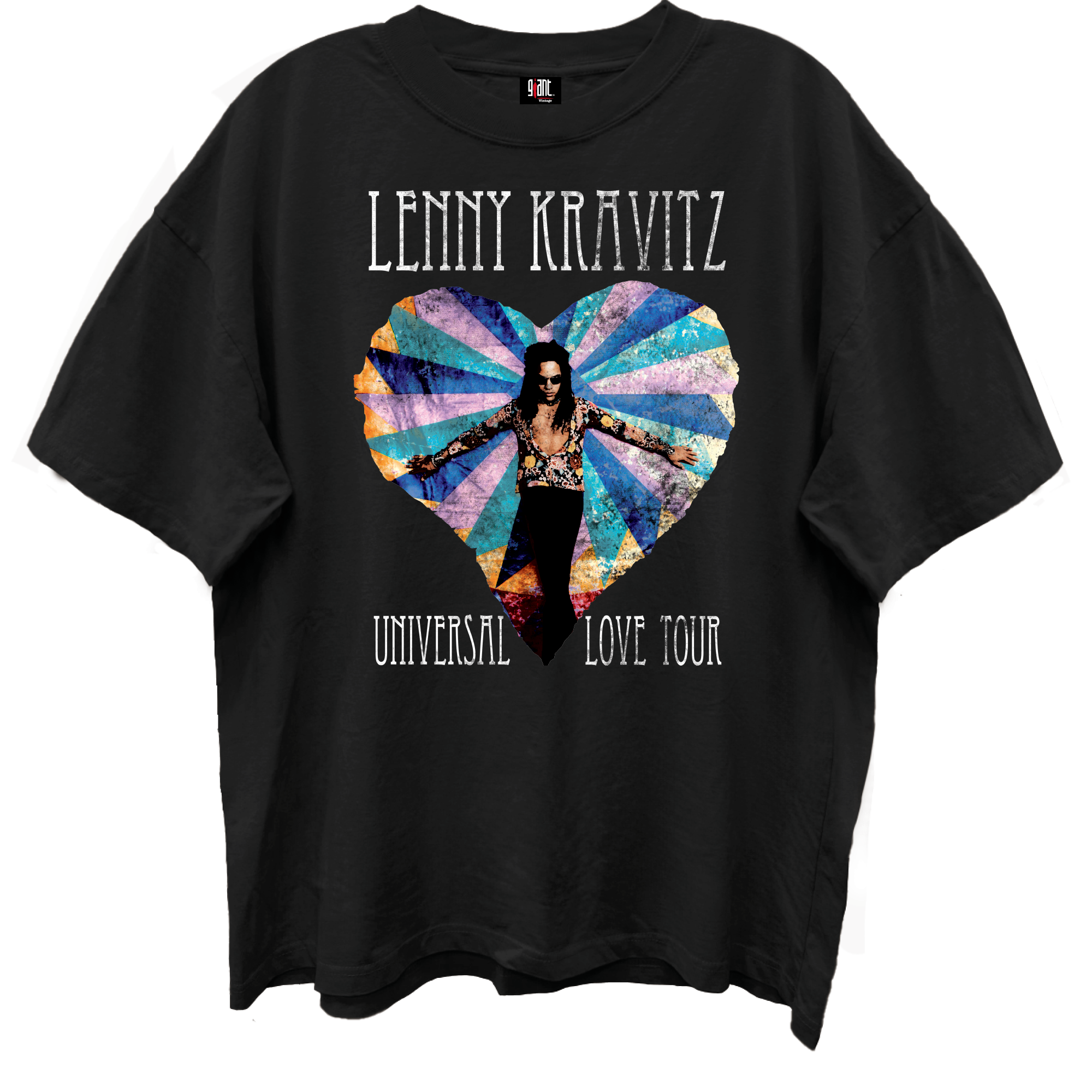 LENNY KRAVITZ UNIVERSAL LOVE TOUR LIMO BLACK ENZYME WASH T-SHIRT/GIANT VINTAGE T-SHIRT