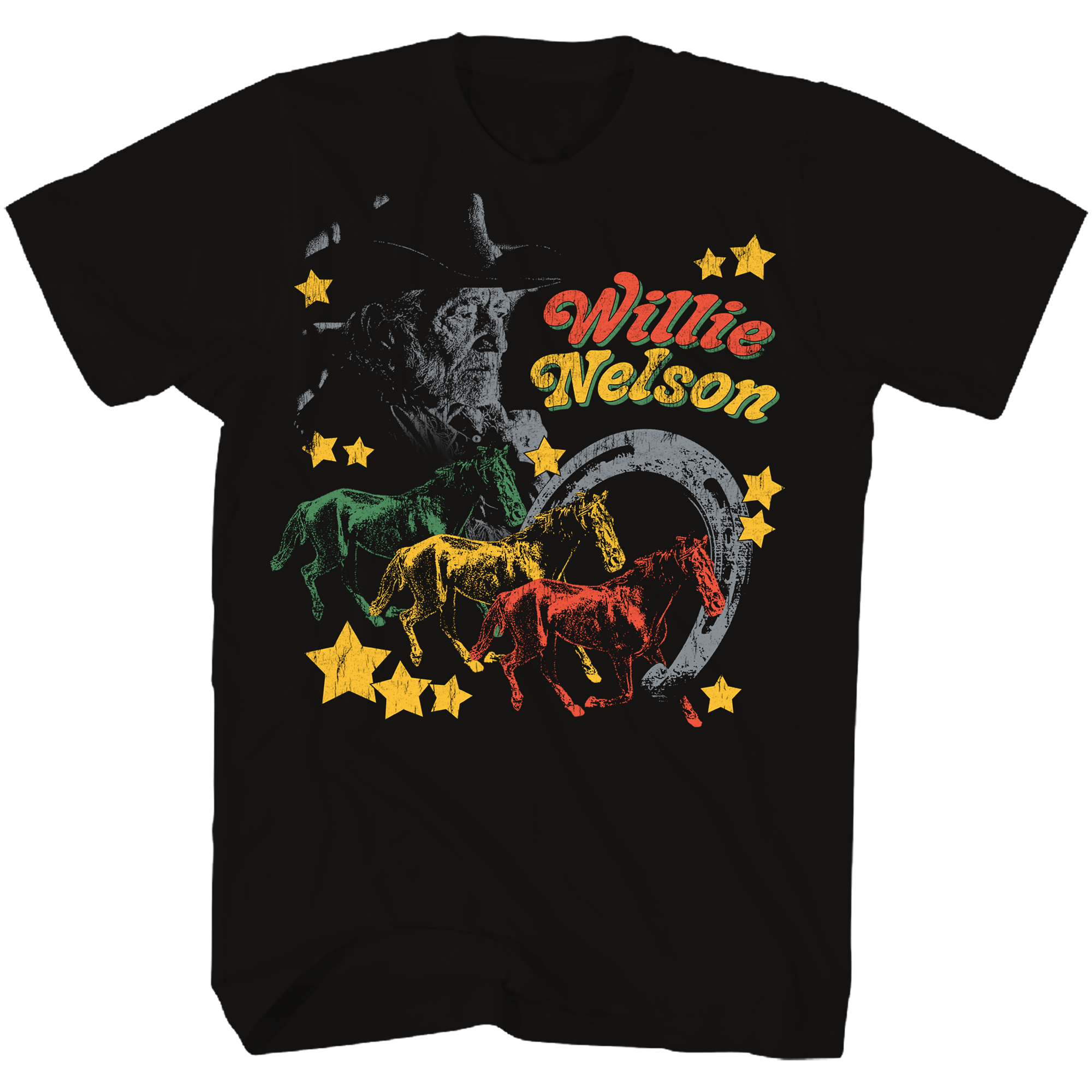 WILLIE NELSON MULTI COLOR HORSE T-SHIRT