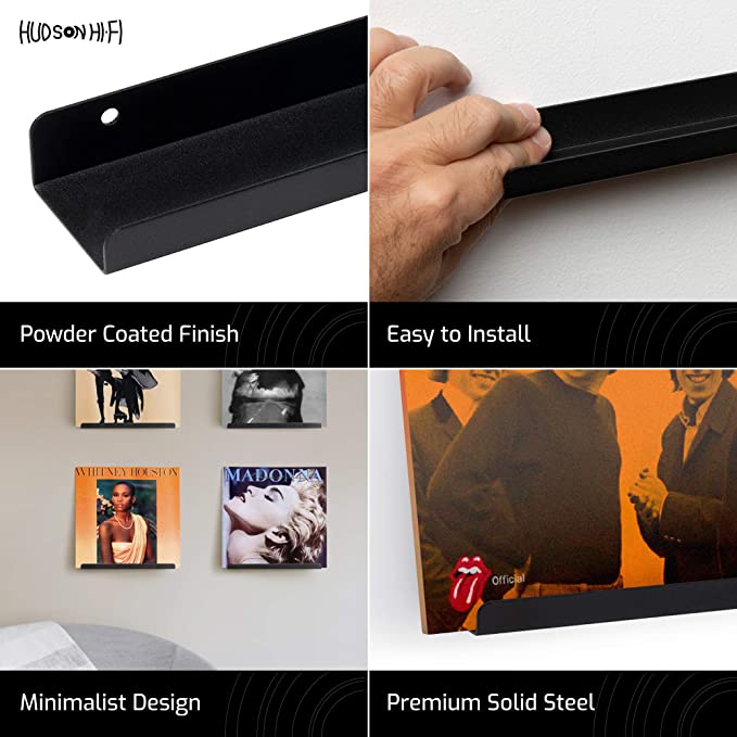 HUDSON HI-FI: LP VINYL RECORD WALL DISPLAY SHELF BLACK