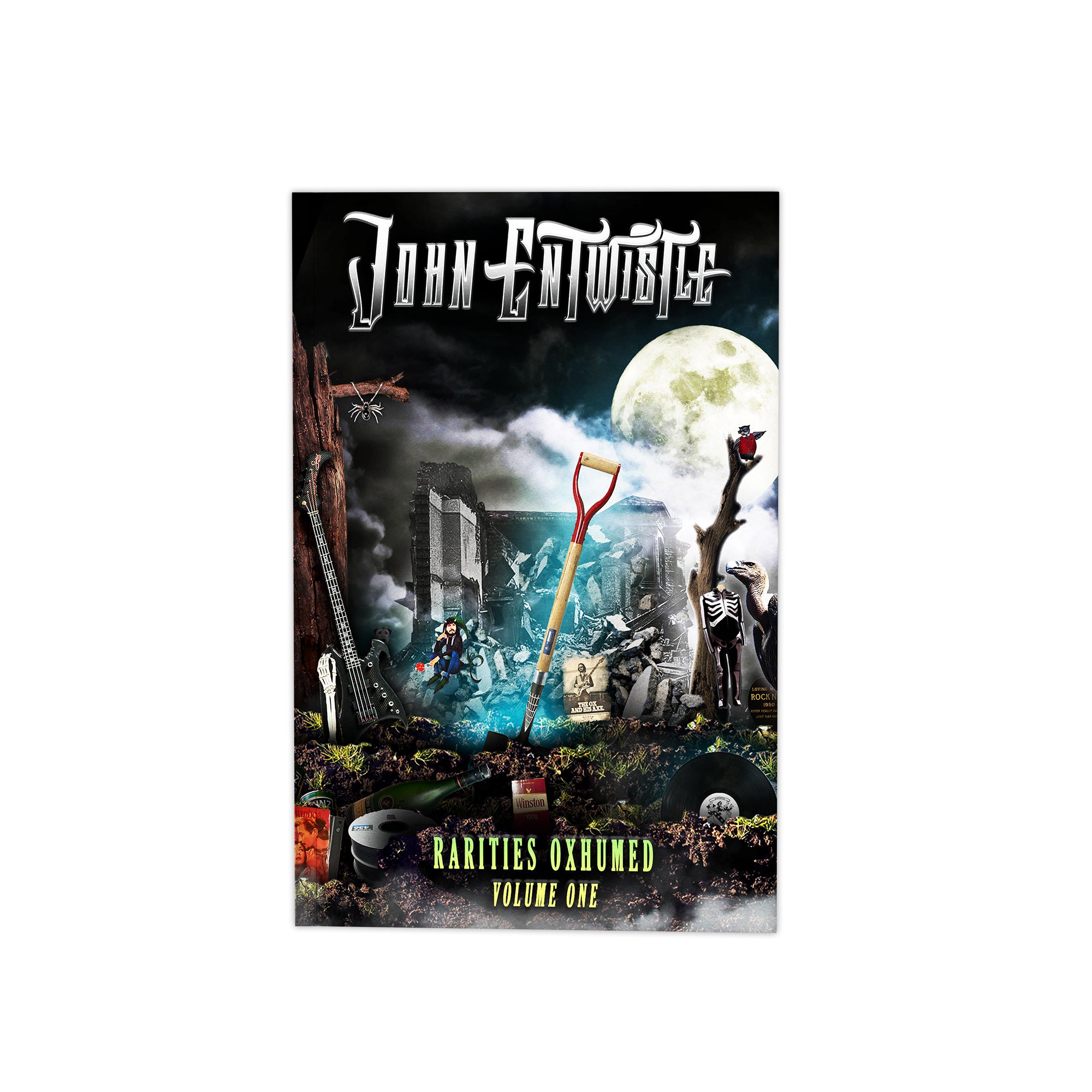 JOHN ENTWISTLE 'RARITIES OXHUMED: VOLUME ONE' CD & 12-PAGE BOOKLET + 2 EXCLUSIVE HAND-NUMBERED ART PRINTS BY JOHN ENTWISTLE