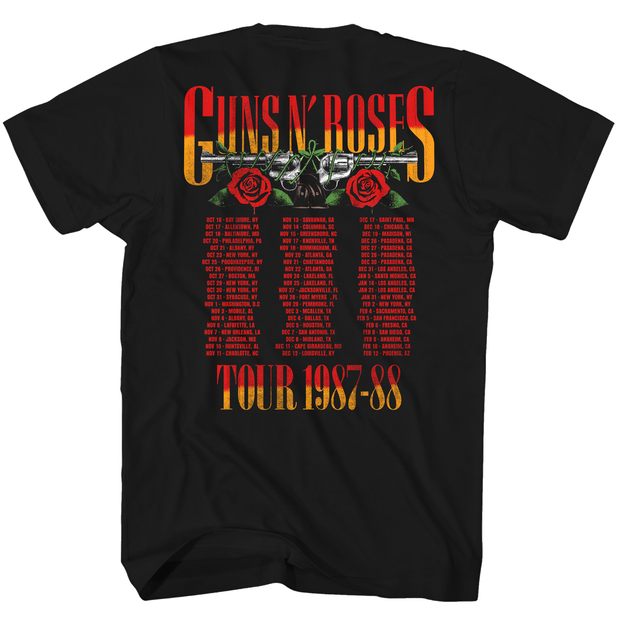 GUNS N ROSES 87-88 TOUR T-SHIRT