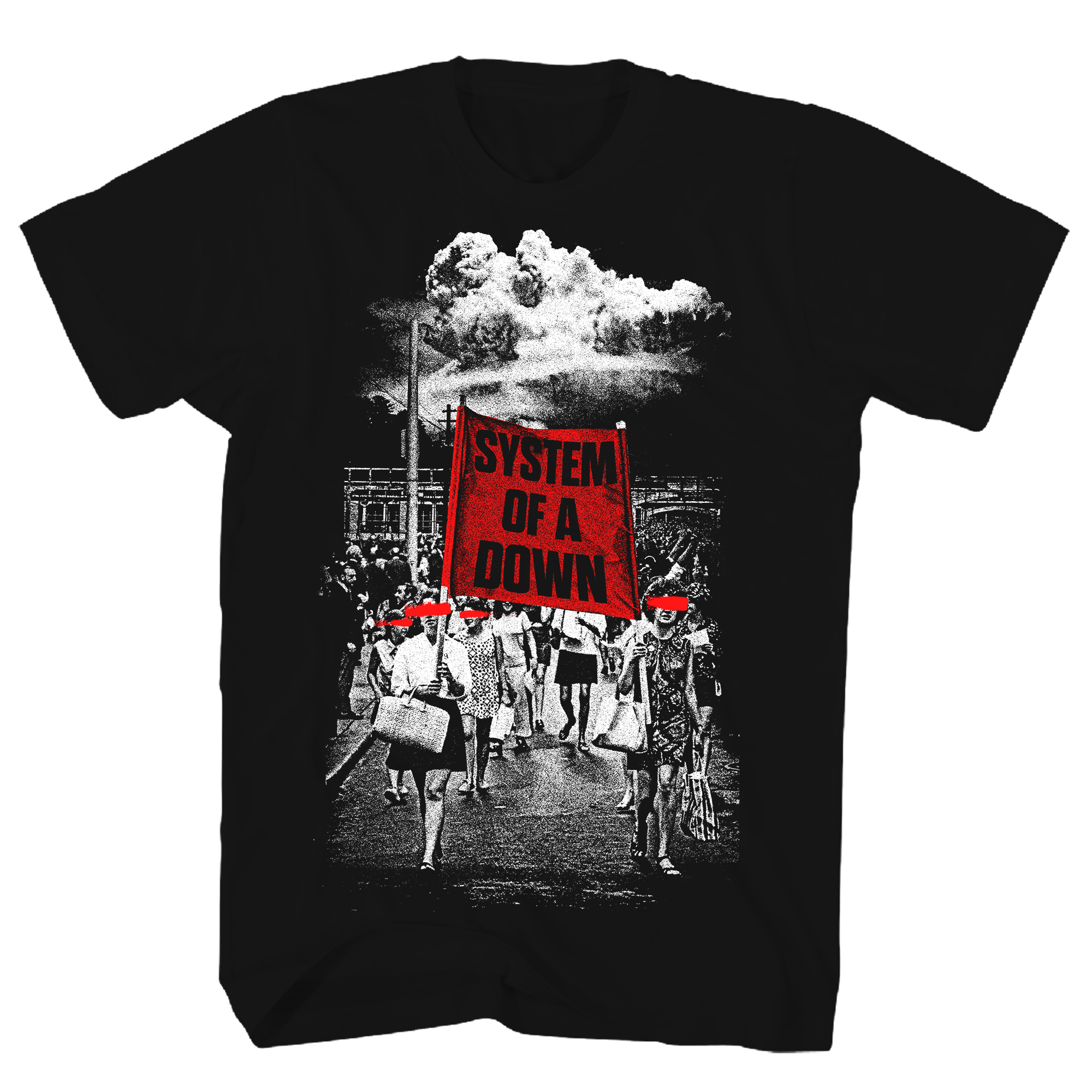 SYSTEM OF A DOWN BANNER MARCH BLACK T-SHIRT
