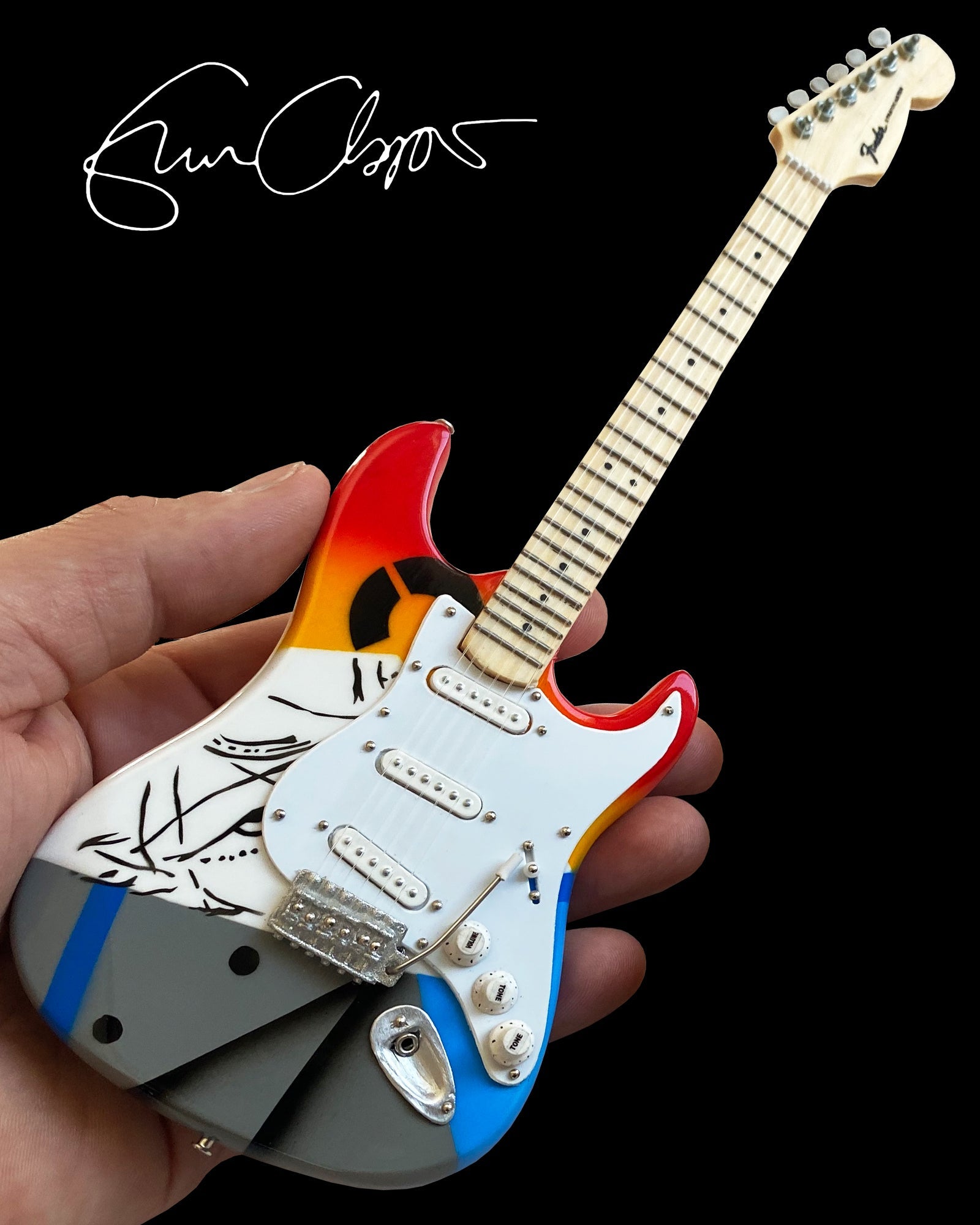 ERIC CLAPTON CRASH ONE "OVER THE RAINBOW" MINI GUITAR REPLICA - OFFICIALLY LICENSED FENDER®