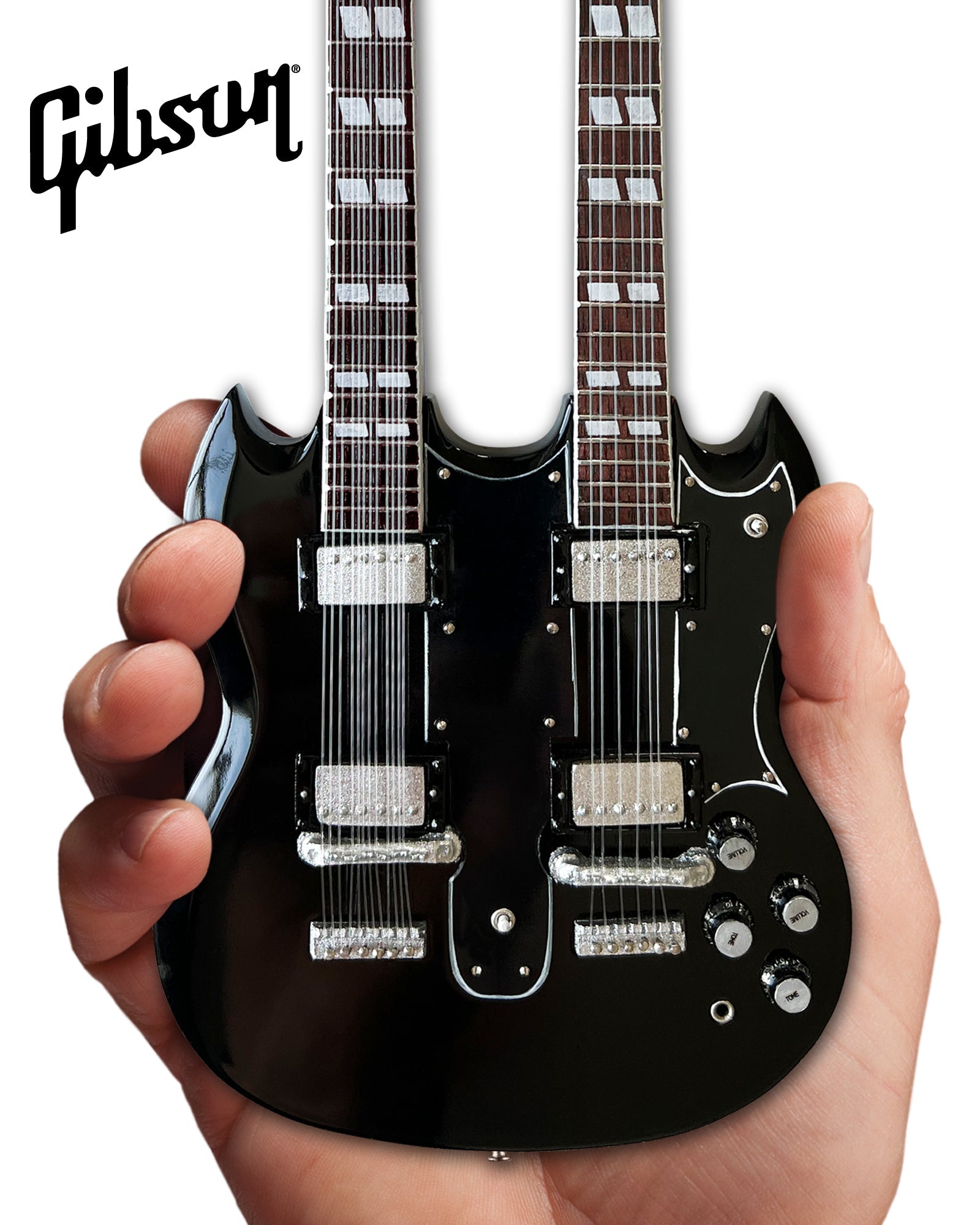 SLASH GIBSON 1966 EDS-1275 DOUBLENECK - AGED MINI GUITAR REPLICA MODEL