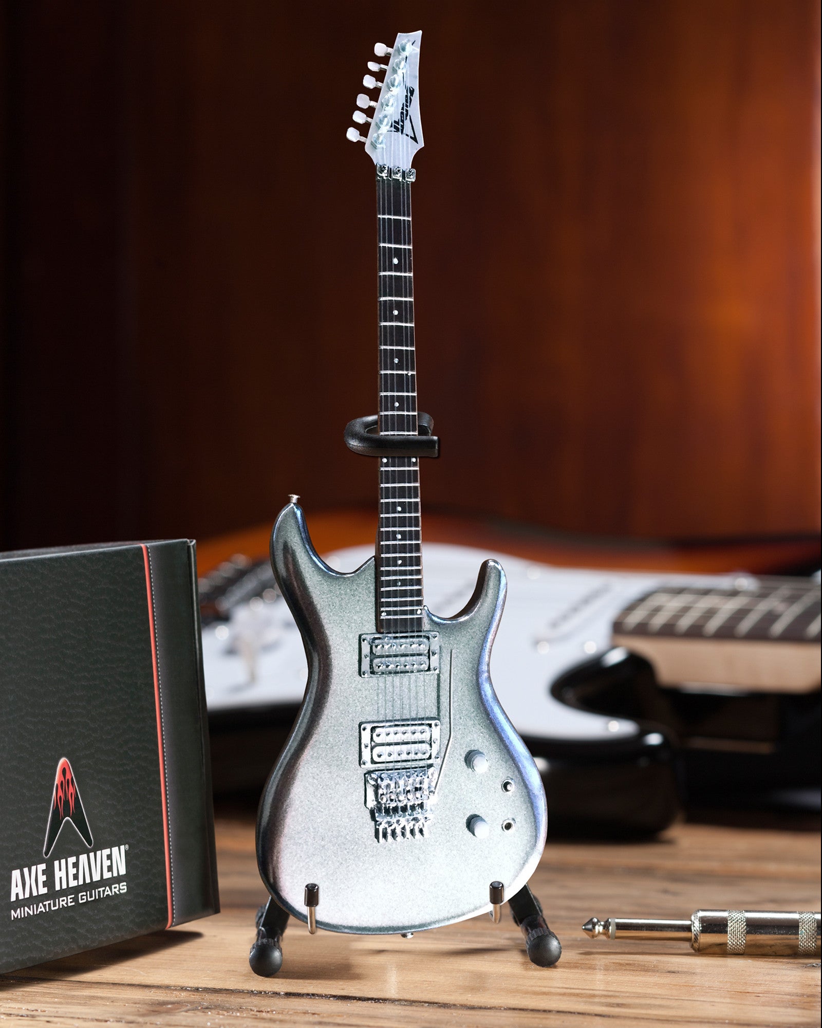 JOE SATRIANI SIGNATURE CHROME BOY MINIATURE GUITAR REPLICA COLLECTIBLE