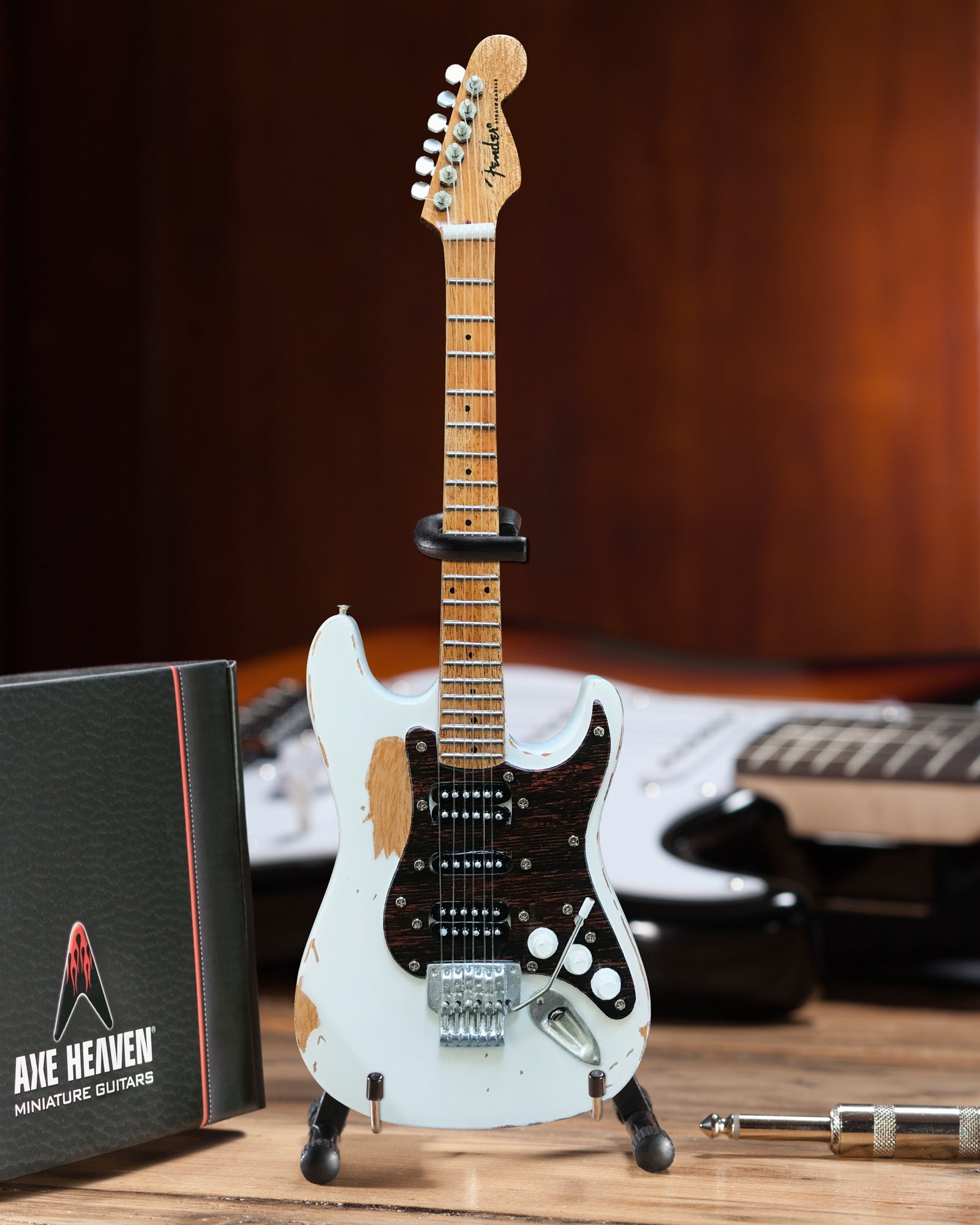 LICENSED FENDER™ STRAT™ - VINTAGE WHITE MINIATURE GUITAR MODEL