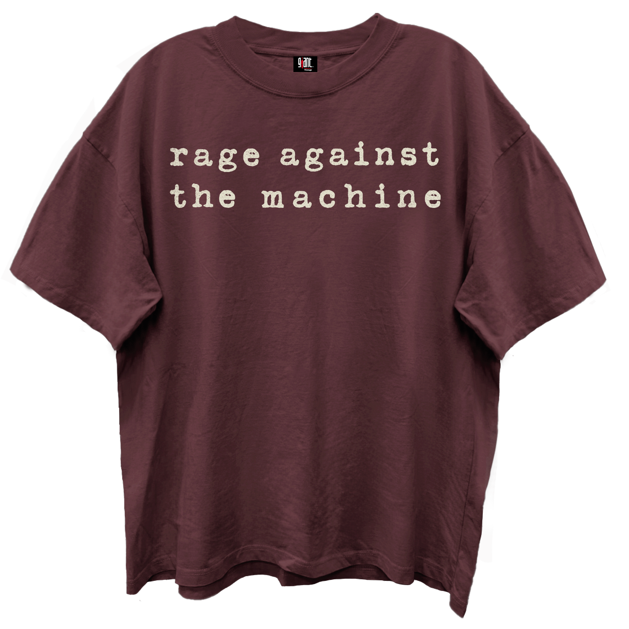 RAGE AGAINST THE MACHINE LOGO/GIANT VINTAGE/VINTAGE MAHOGANY T-SHIRT