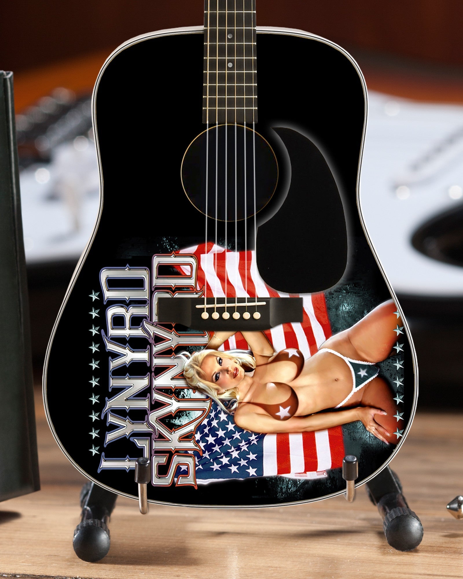 OFFICIALLY LICENSED LYNYRD SKYNYRD USA TRIBUTE ACOUSTIC MINI GUITAR
