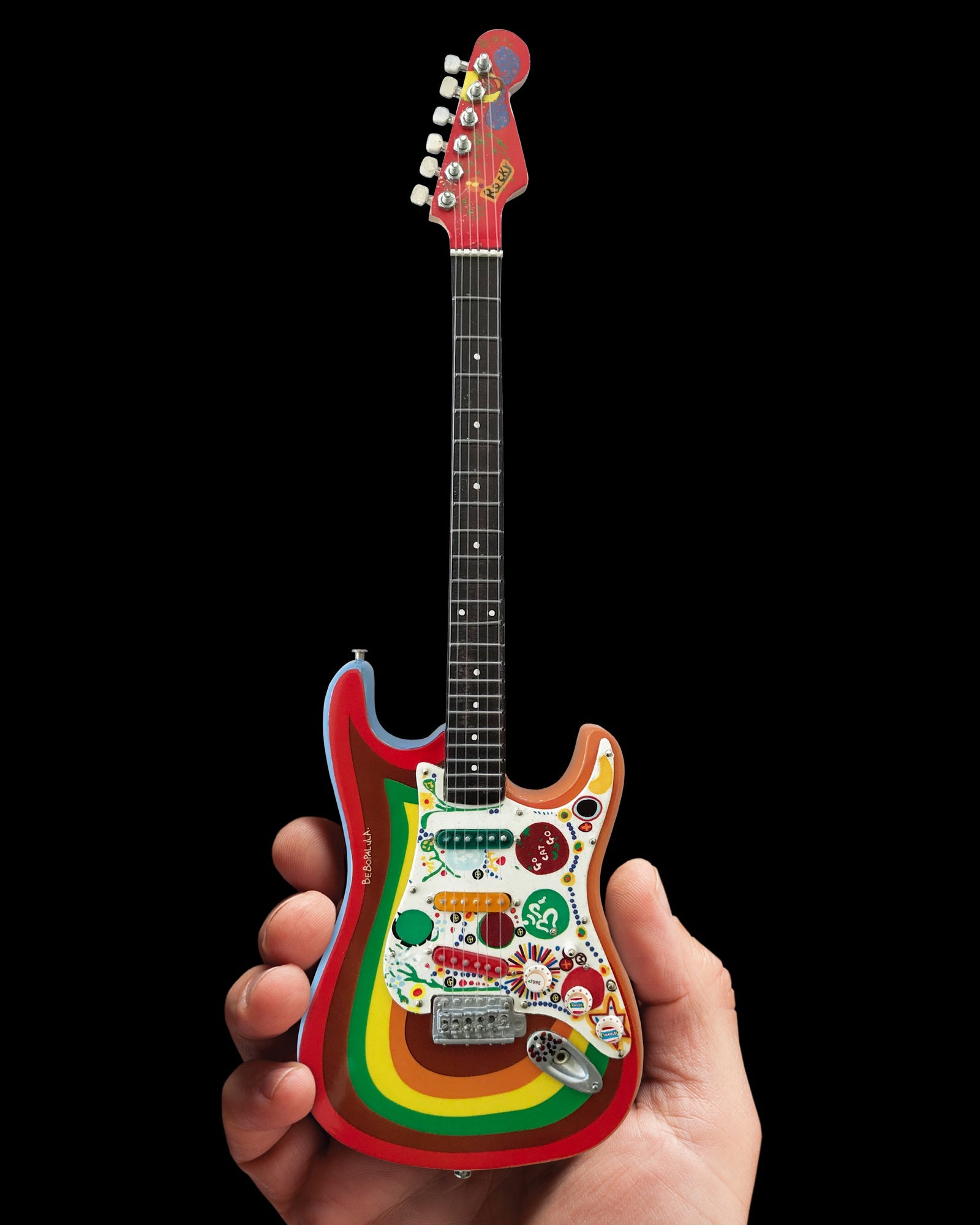 OFFICIALLY LICENSED GEORGE HARRISON FENDER™ STRAT™ ROCKY MINI GUITAR REPLICA - FAB FOUR