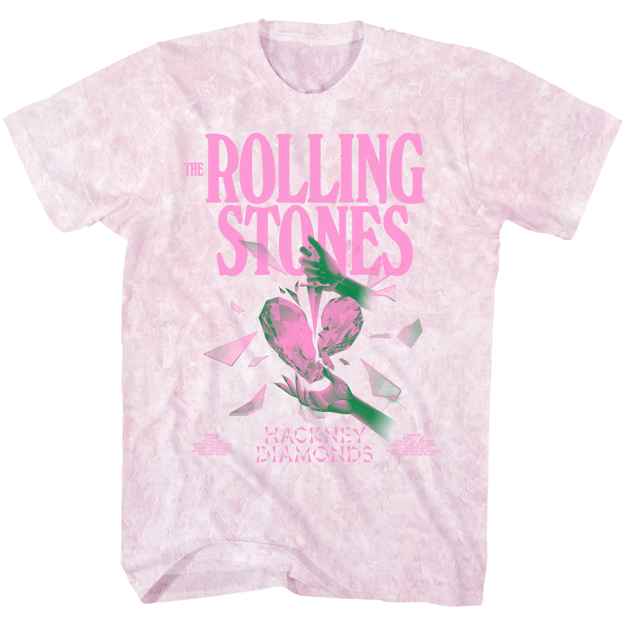 ROLLING STONES PINK MINERAL WASH HACKNEY DIAMONDS T-SHIRT