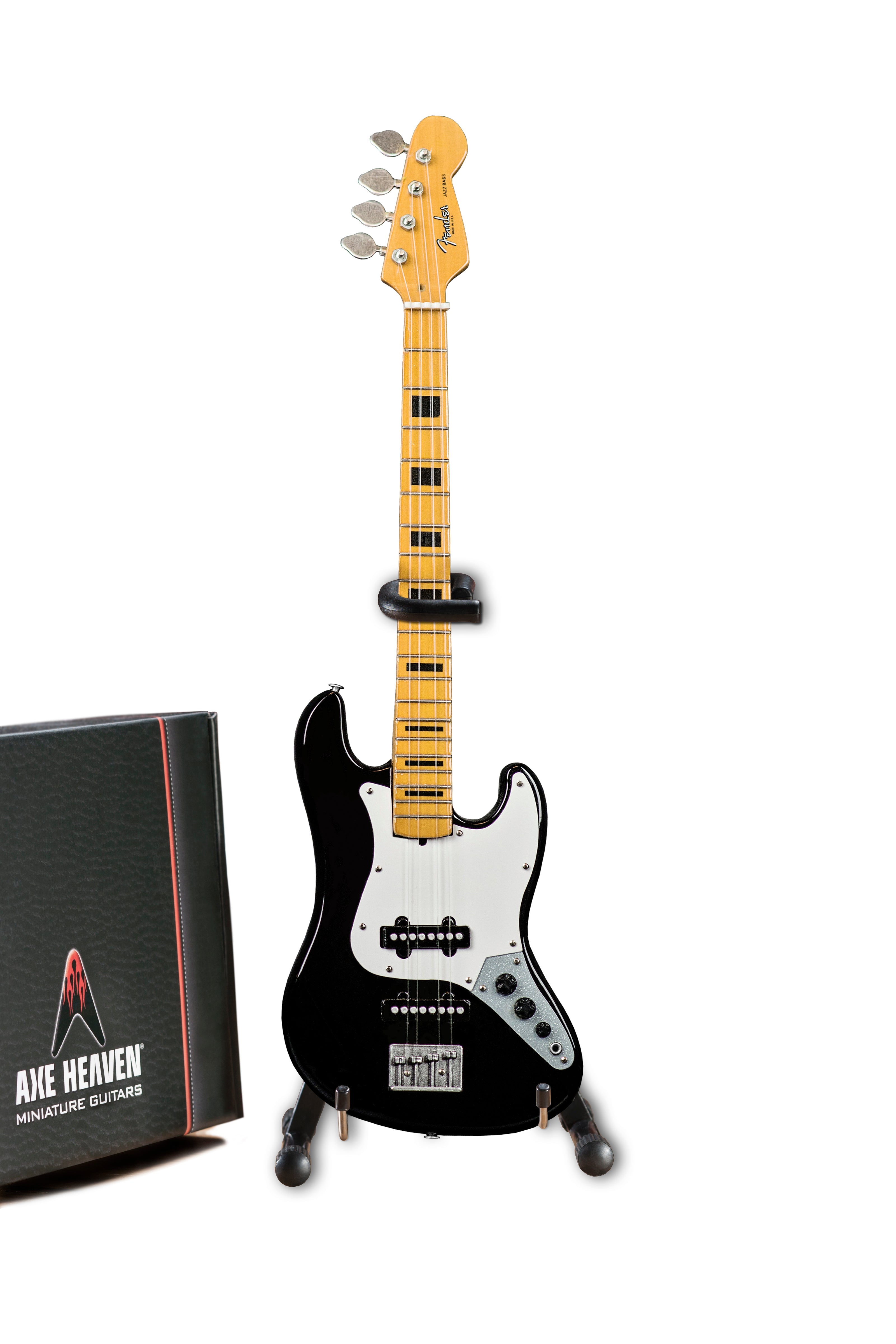 GEDDY LEE FENDER™ JAZZ BASS™ WITH BLACK INLAYS MINIATURE BASS GUITAR REPLICA - OFFICIALLY LICENSED