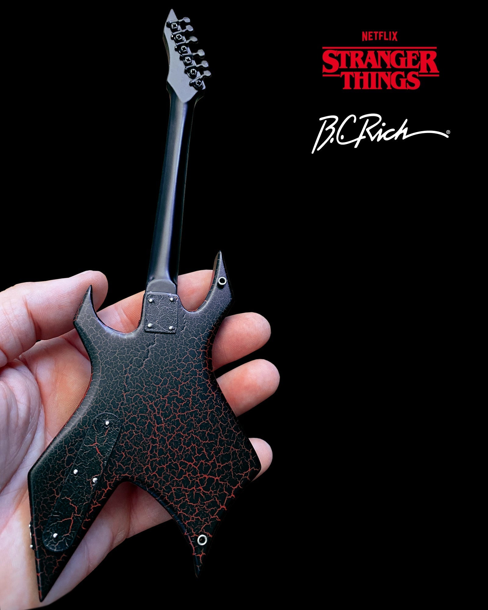 OFFICIAL STRANGER THINGS® EDDIE'S GUITAR B.C. RICH® NJ WARLOCK® MINI GUITAR MODEL