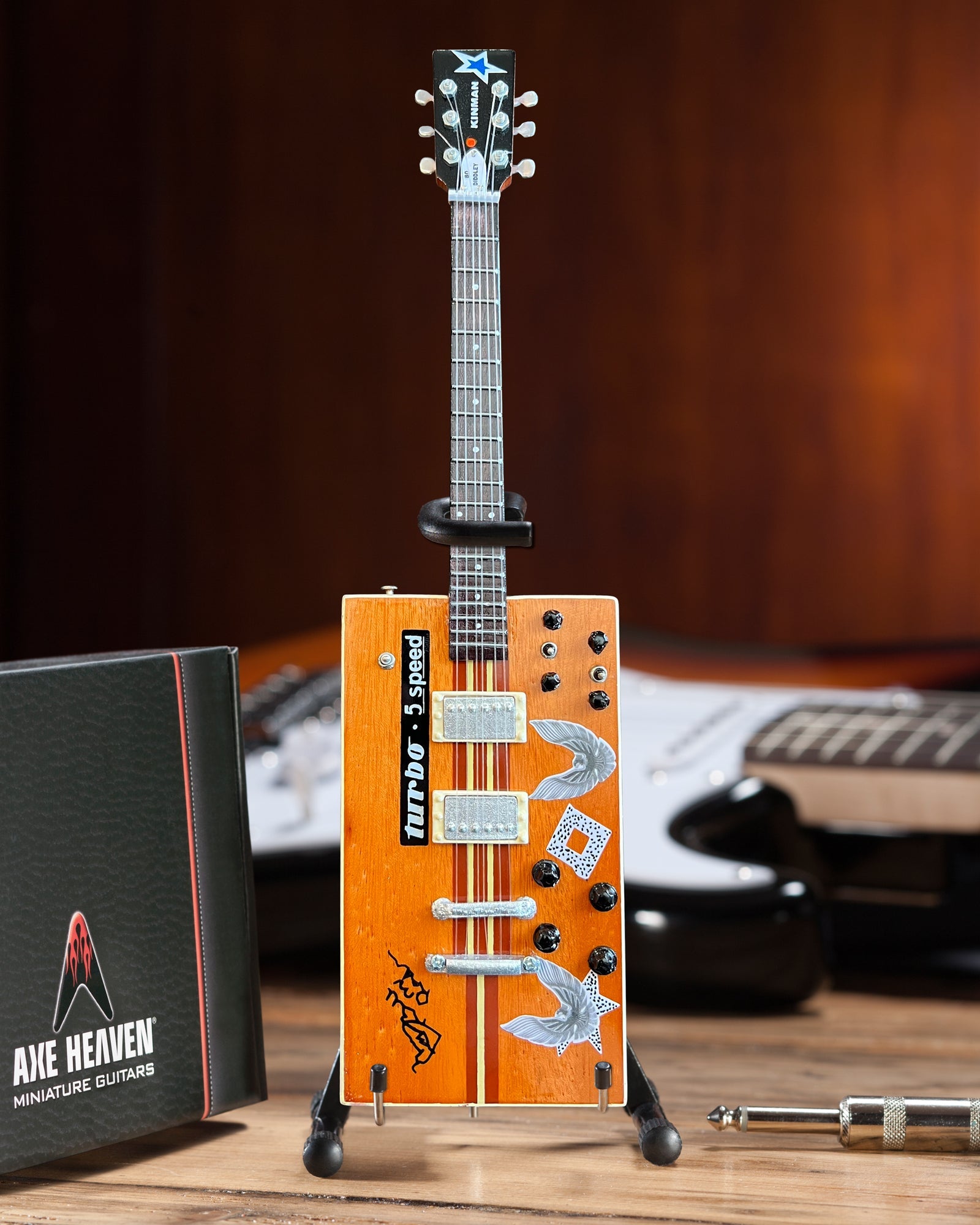 BO DIDDLEY SIGNATURE “TWANG MACHINE” TURBO 5-SPEED KINMAN CUSTOM MINI GUITAR MODEL