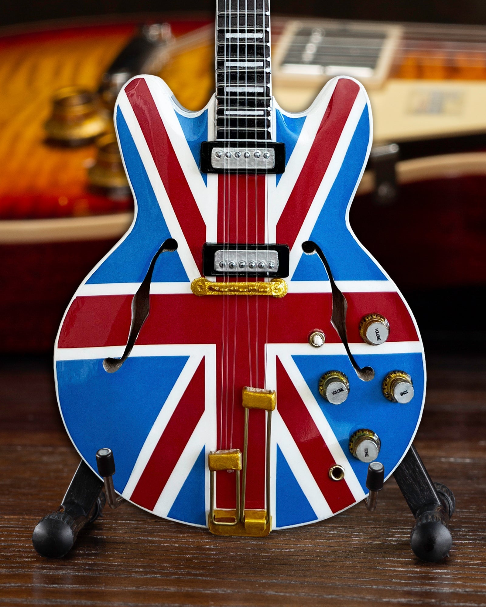 EPIPHONE "UNION JACK SHERATON” CASINO 1:4 SCALE MINI GUITAR MODEL - UK FLAG