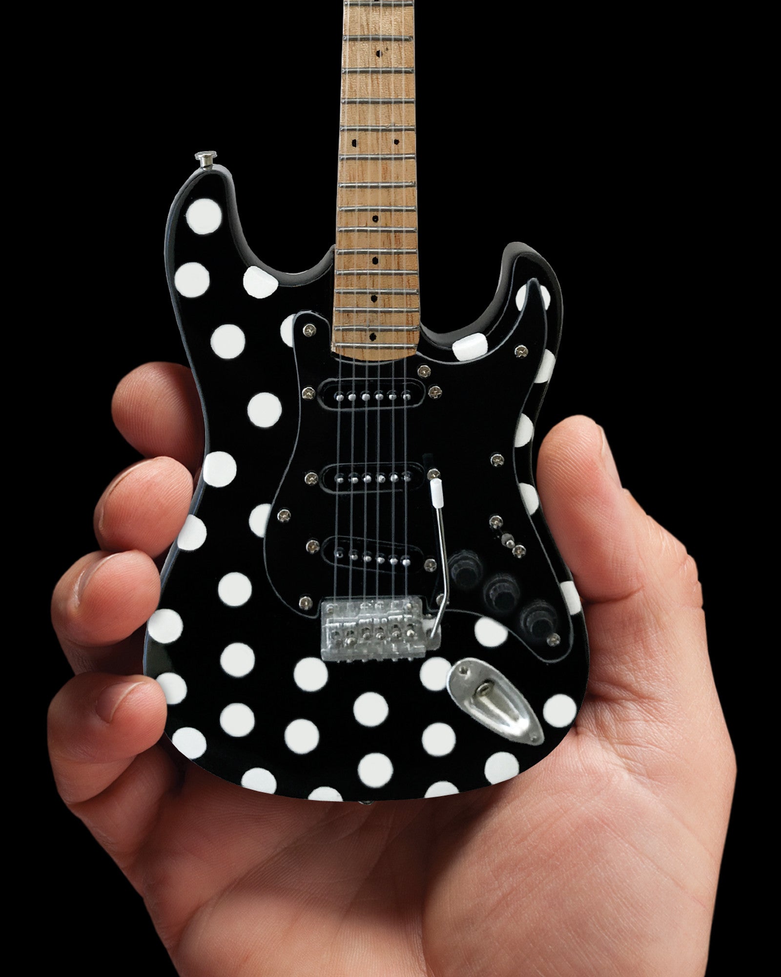 OFFICIALLY LICENSED BUDDY GUY MINIATURE FENDER™ STRAT™ WITH POLKA-DOT FINISH GUITAR REPLICA