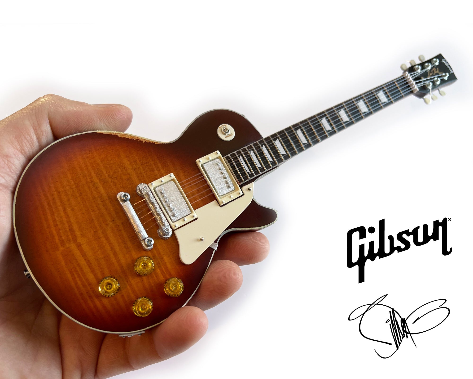 BILLY F GIBBONS AGED "PEARLY GATES" GIBSON LES PAUL MINI GUITAR MODEL