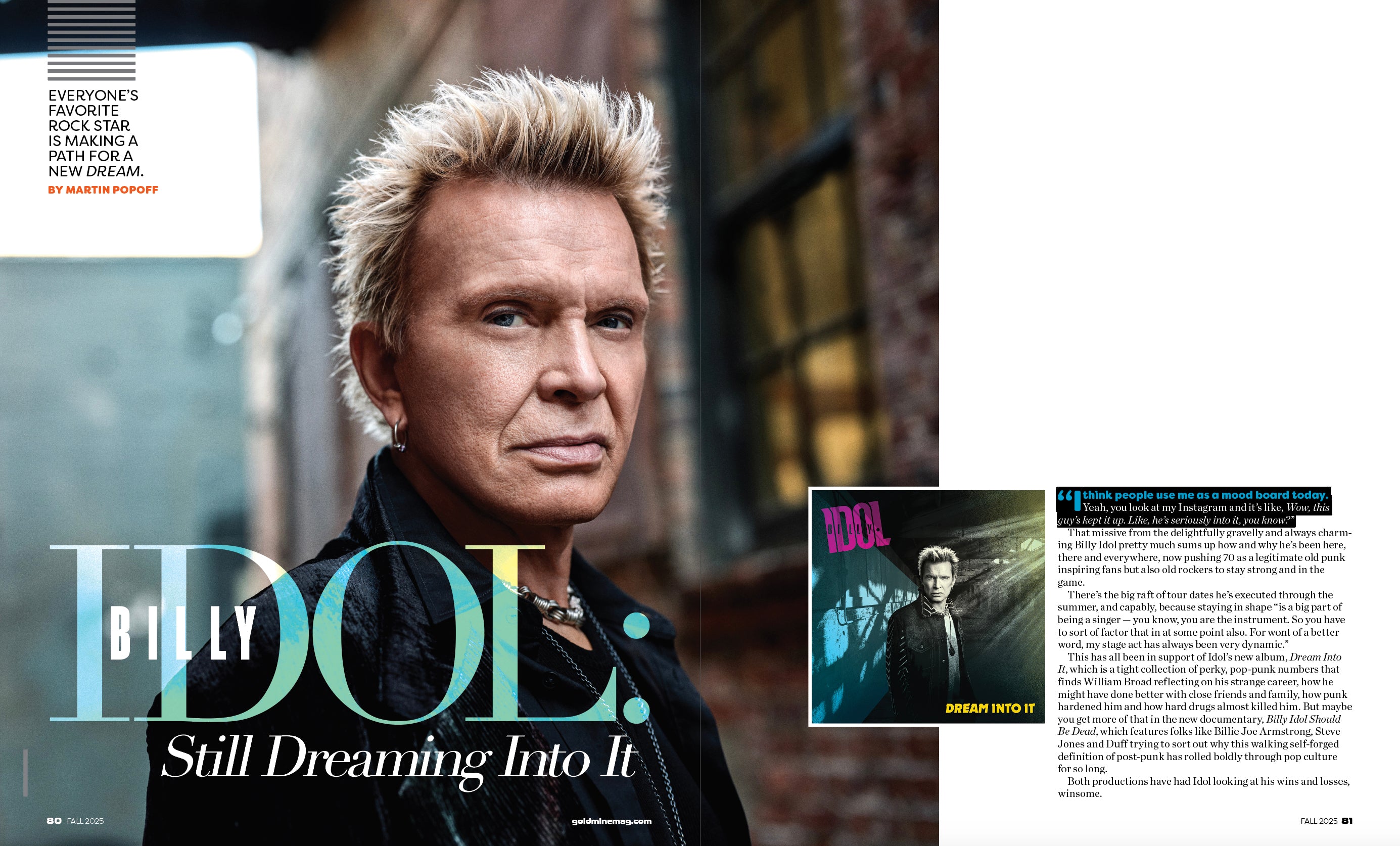 GOLDMINE FALL 2025 ISSUE FEATURING BILLY IDOL