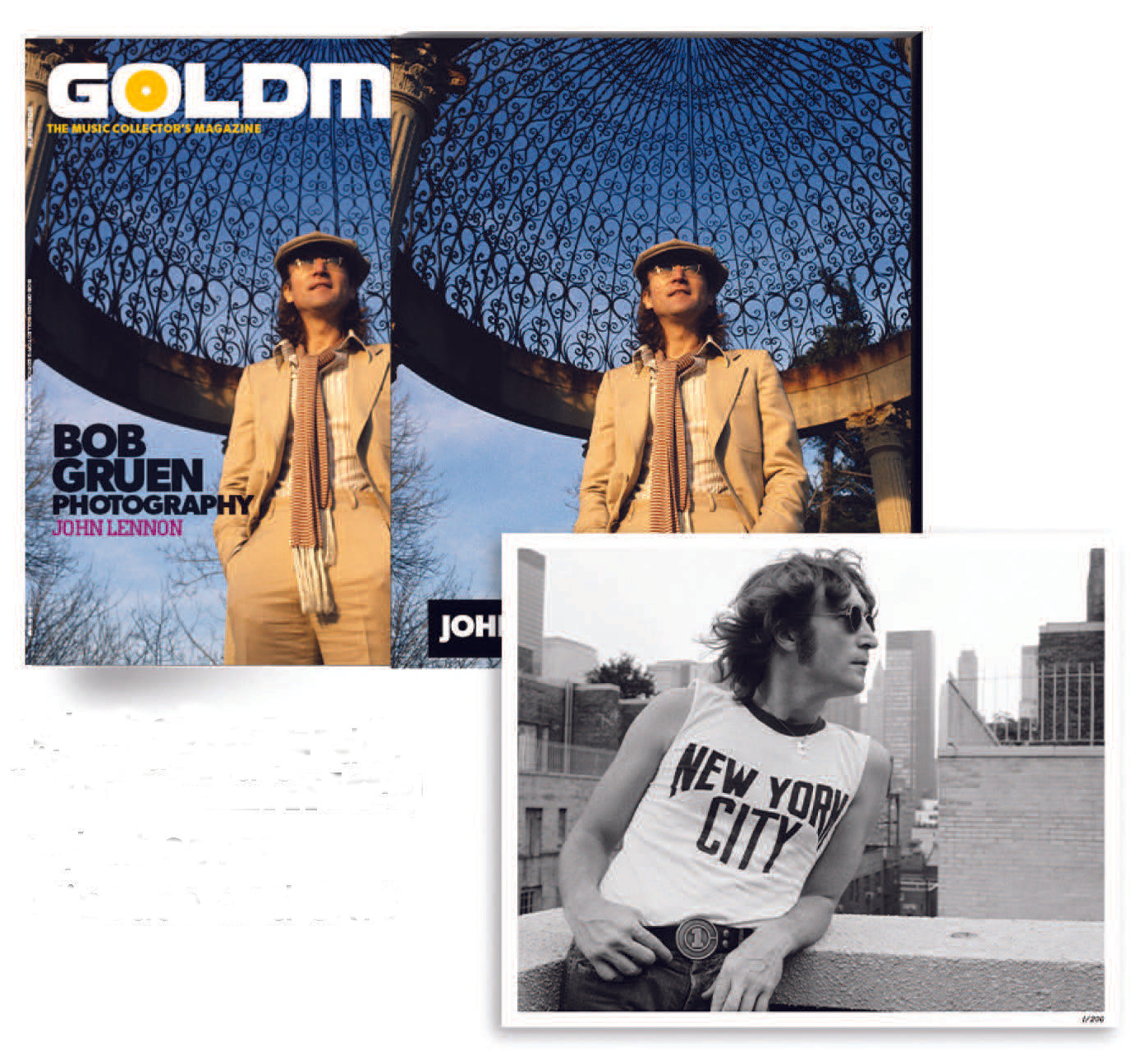 BOB GRUEN/JOHN LENNON X GOLDMINE BUNDLE - GOLDMINE SUMMER 2024 ISSUE  W/ NUMBERED 8"X10” OF JOHN LENNON BY BOB GRUEN IN NUMBERED SLIPCASE