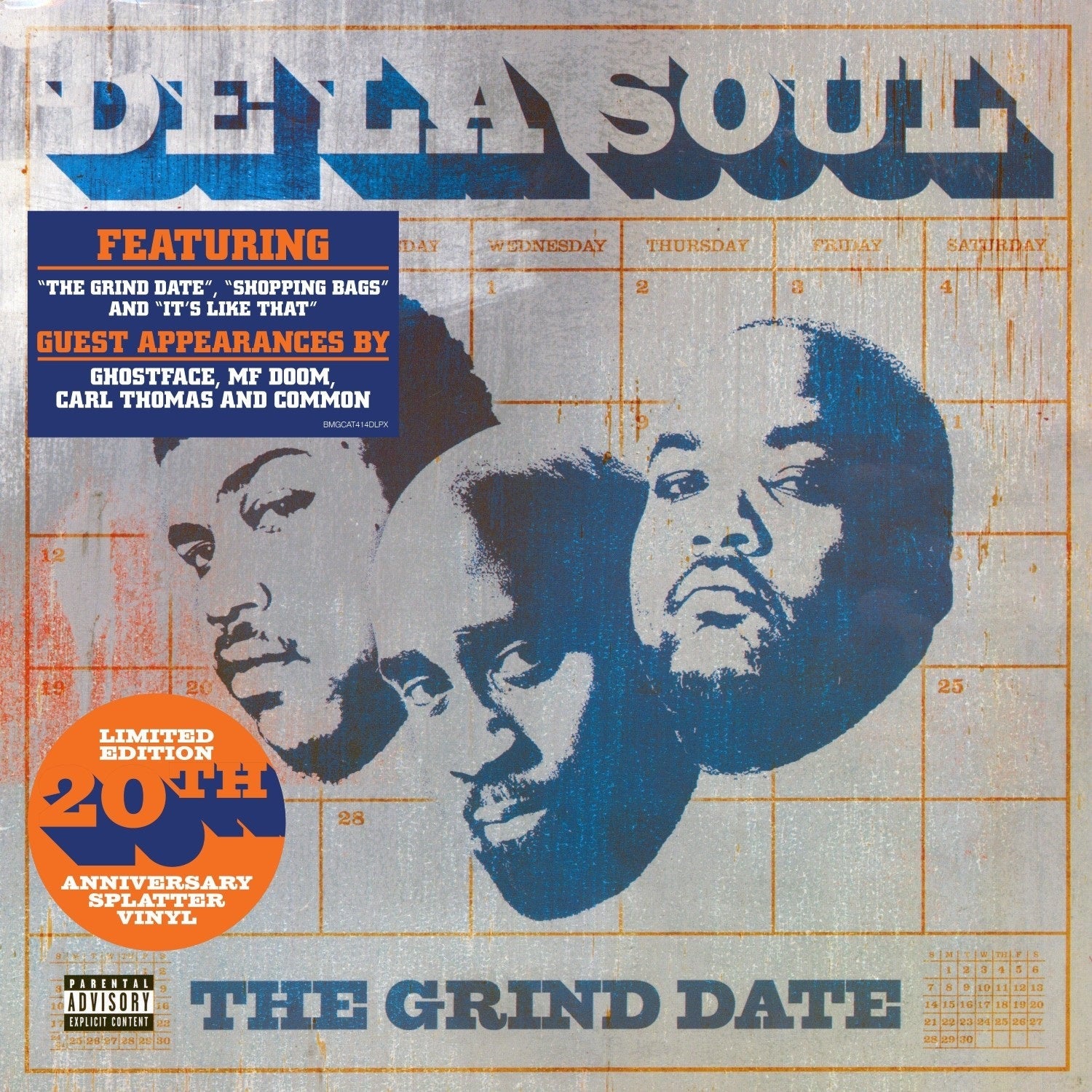 DE LA SOUL 'THE GRIND DATE' 2LP (20th Anniversary Edition, Splatter Vinyl)